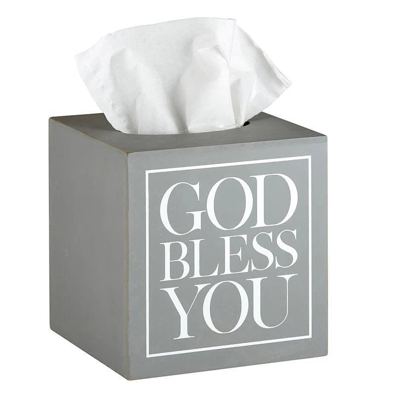 Grey with White Text Square Tissue Box Cover Size 5.5in SQ x 5.75in H Pack of 2 | eBay