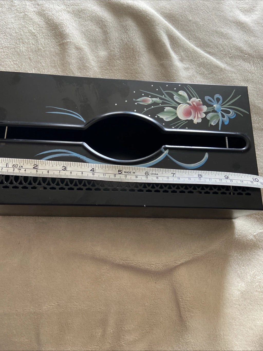 Vintage Metal Tissue Box Cover Holder Wolff Slide Off Back 10”x5” Beautiful | eBay