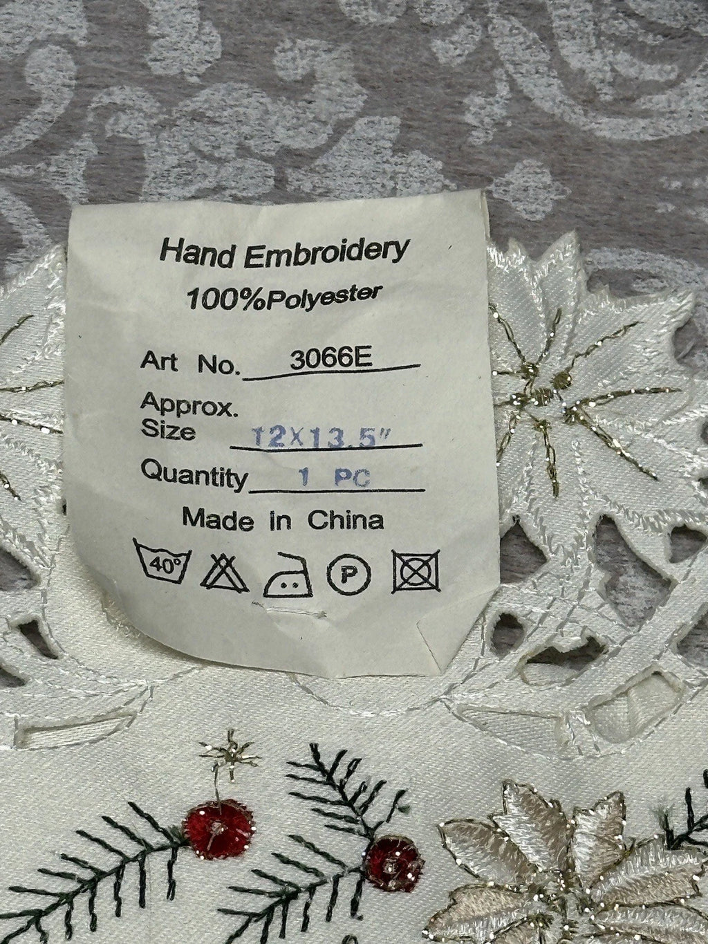 Vtg Hand Embroidery Tissue Box Cover Ornate Filigree Lace Christmas Candle New | eBay