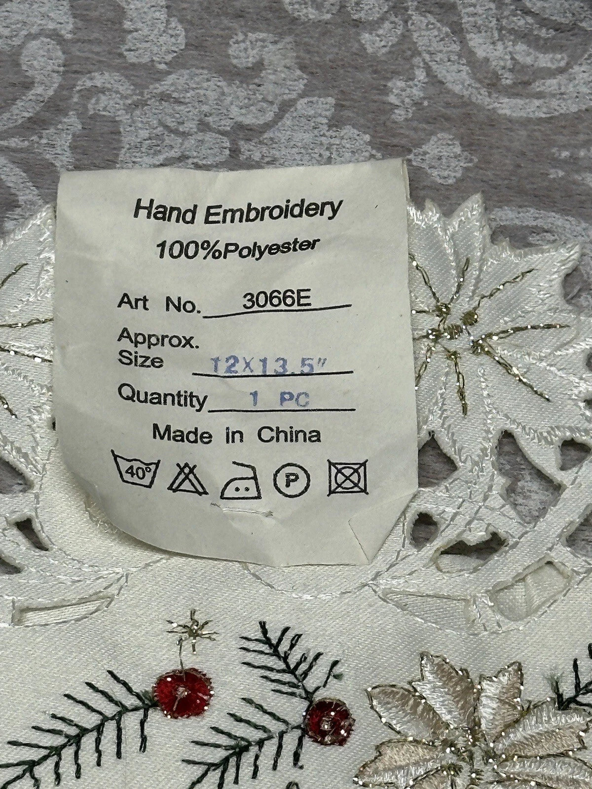 Vtg Hand Embroidery Tissue Box Cover Ornate Filigree Lace Christmas Candle New | eBay