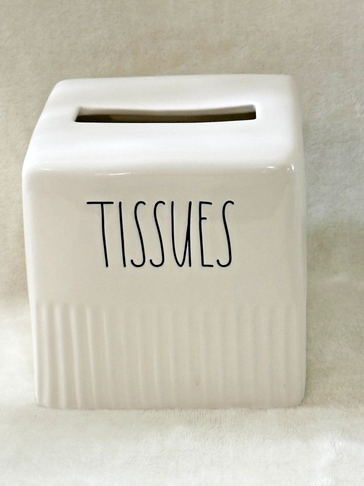 RAE DUNN ~ Tissues ~ Square Block Tissue Box Cover Holder Kleenex ~ Ceramic ~EUC | eBay
