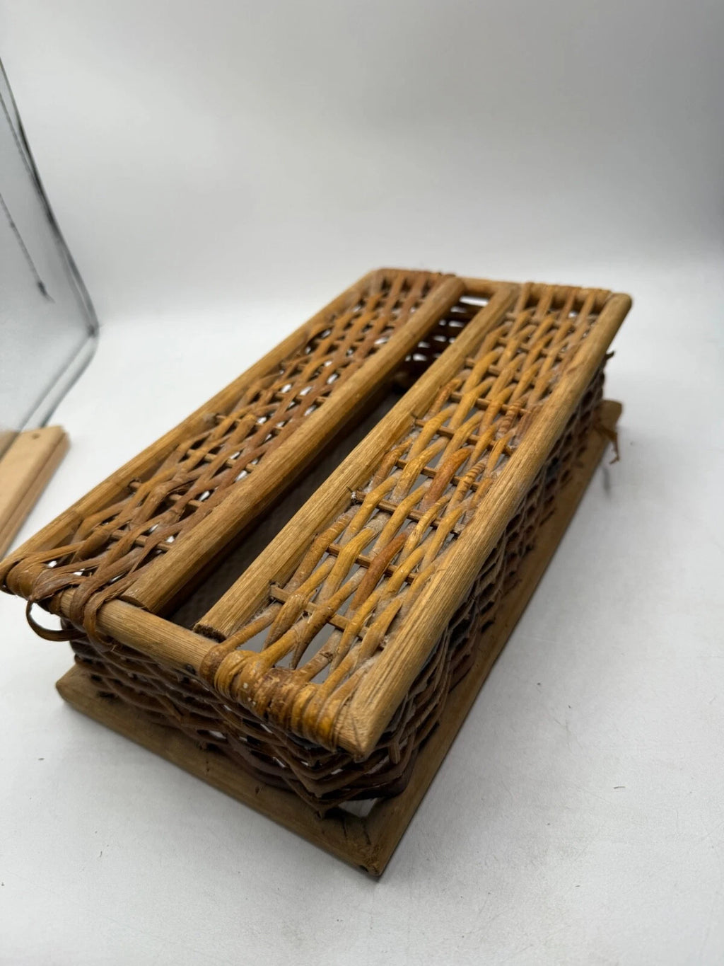 Vintage Wicker Tissue Box Cover Woven Rectangular Made In Philippines | eBay