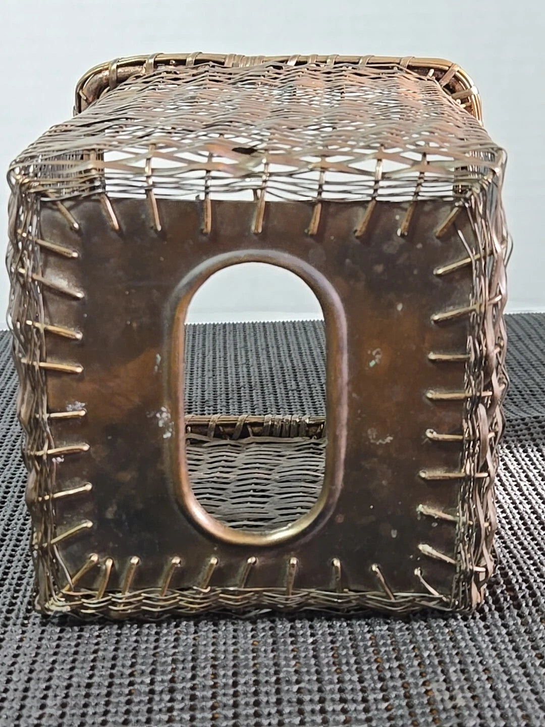 Vintage Wicker Weave Brass Tissue Box Cover | eBay