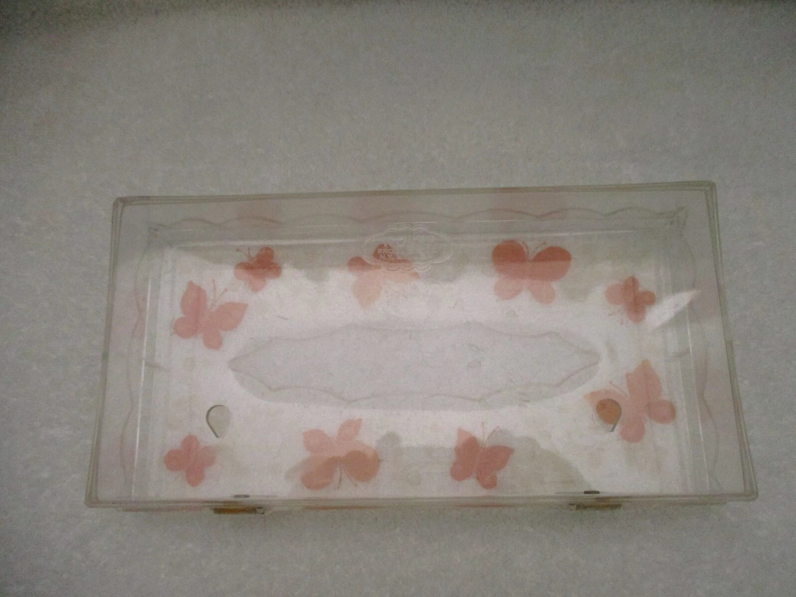 VTG MCM Wolff Clear Acrylic Butterfly Tissue Box Holder Hinged Lid Orange Yellow | eBay