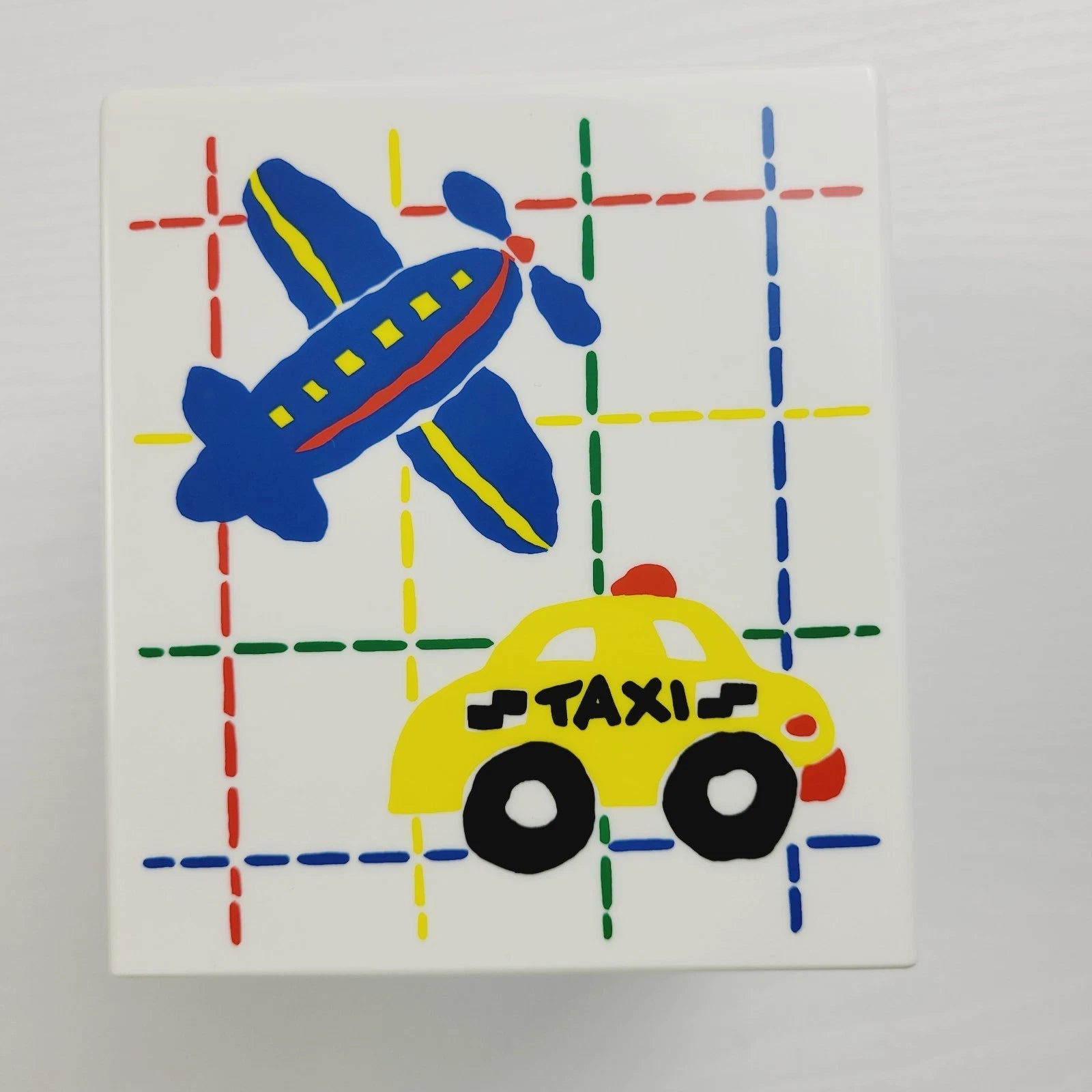 Vintage Tissue Box Cover 80s 90s Airplane Taxi Friends colorful Pop Art Bathroom | eBay