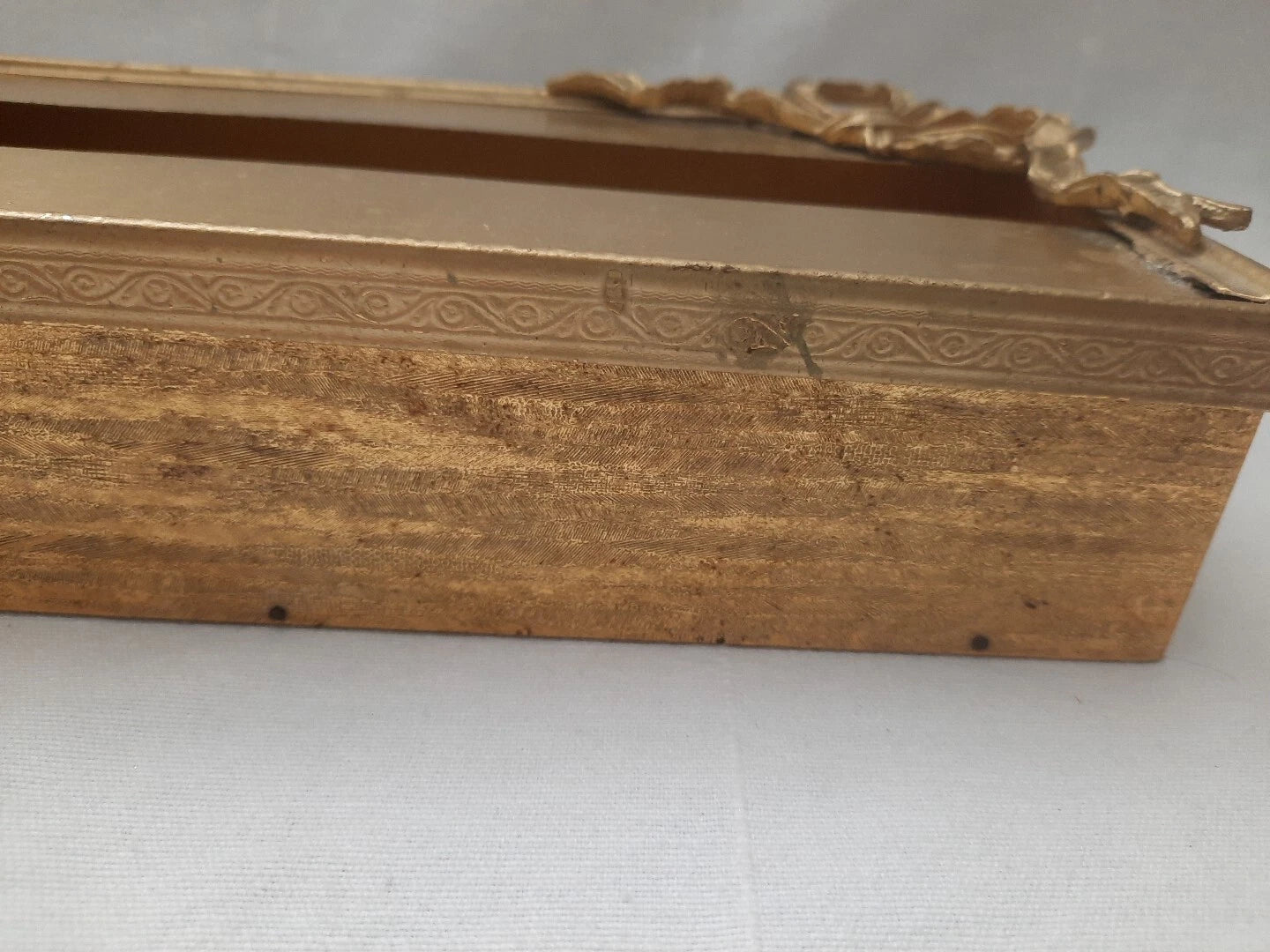 Vintage Antiqued Gold Tone Metal Rectangular Tissue Box Cover 2 Pc w/ Ribbon Bow | eBay