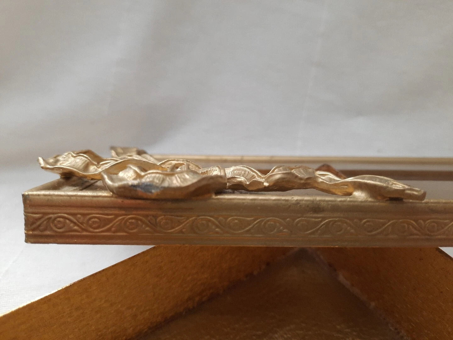 Vintage Antiqued Gold Tone Metal Rectangular Tissue Box Cover 2 Pc w/ Ribbon Bow | eBay