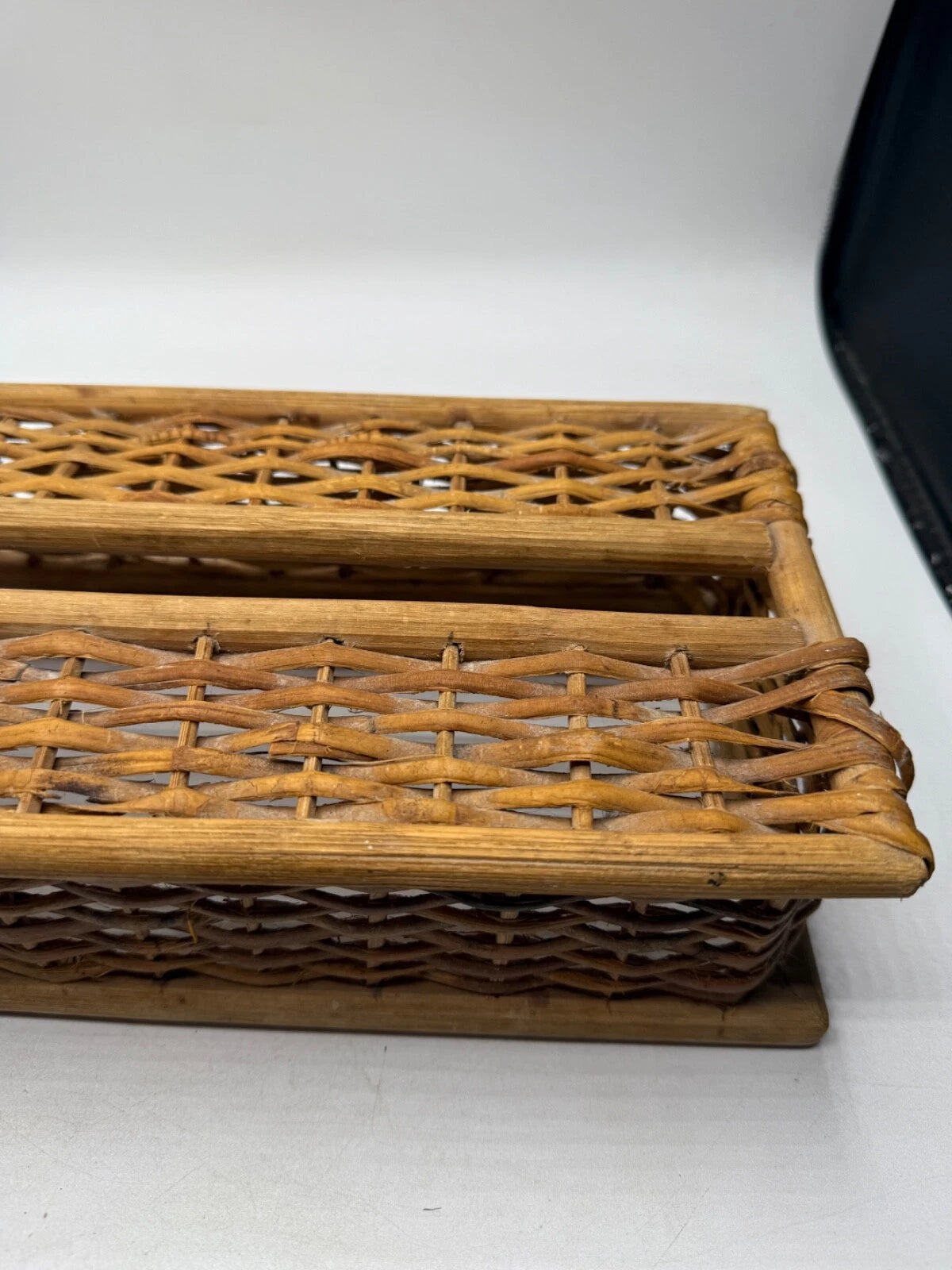 Vintage Wicker Tissue Box Cover Woven Rectangular Made In Philippines | eBay