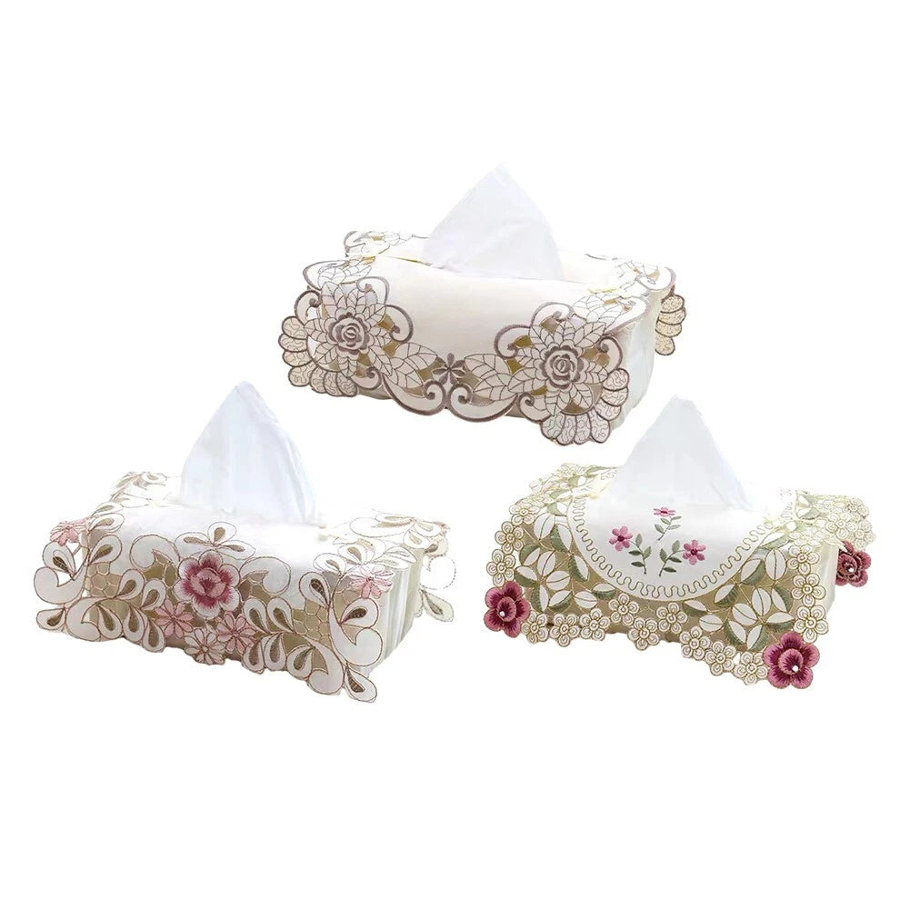 Exquisite Vintage Lace Fabric Tissue Box Cover Embroidered Tissue Box Cover | eBay