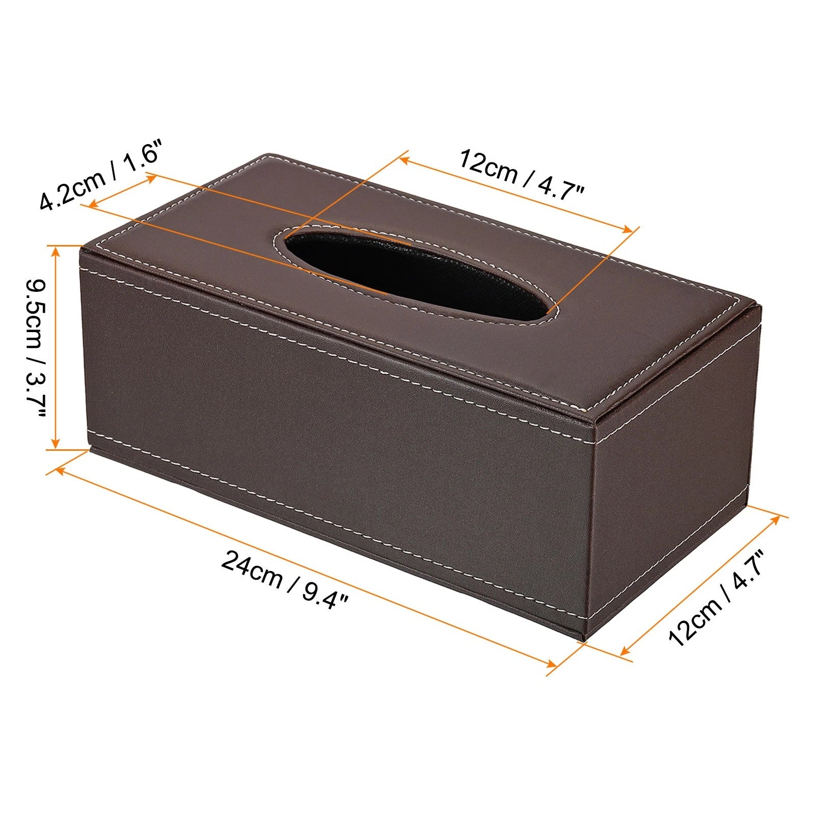 9.4x4.7x3.7" Tissue Box Cover PVC Leather Waterproof Napkin Dispenser Brown | eBay