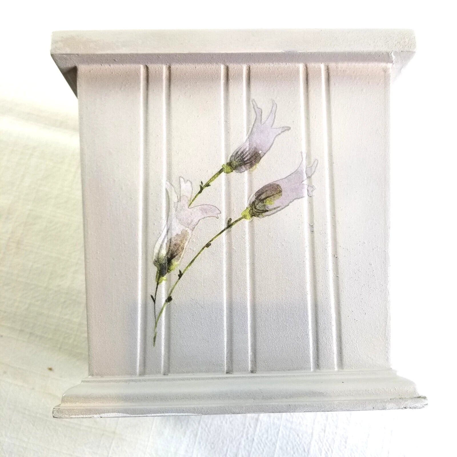 Tissue box cover wood large square Taupe Flowers | eBay