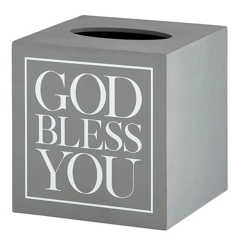 Grey with White Text Square Tissue Box Cover Size 5.5in SQ x 5.75in H Pack of 2 | eBay