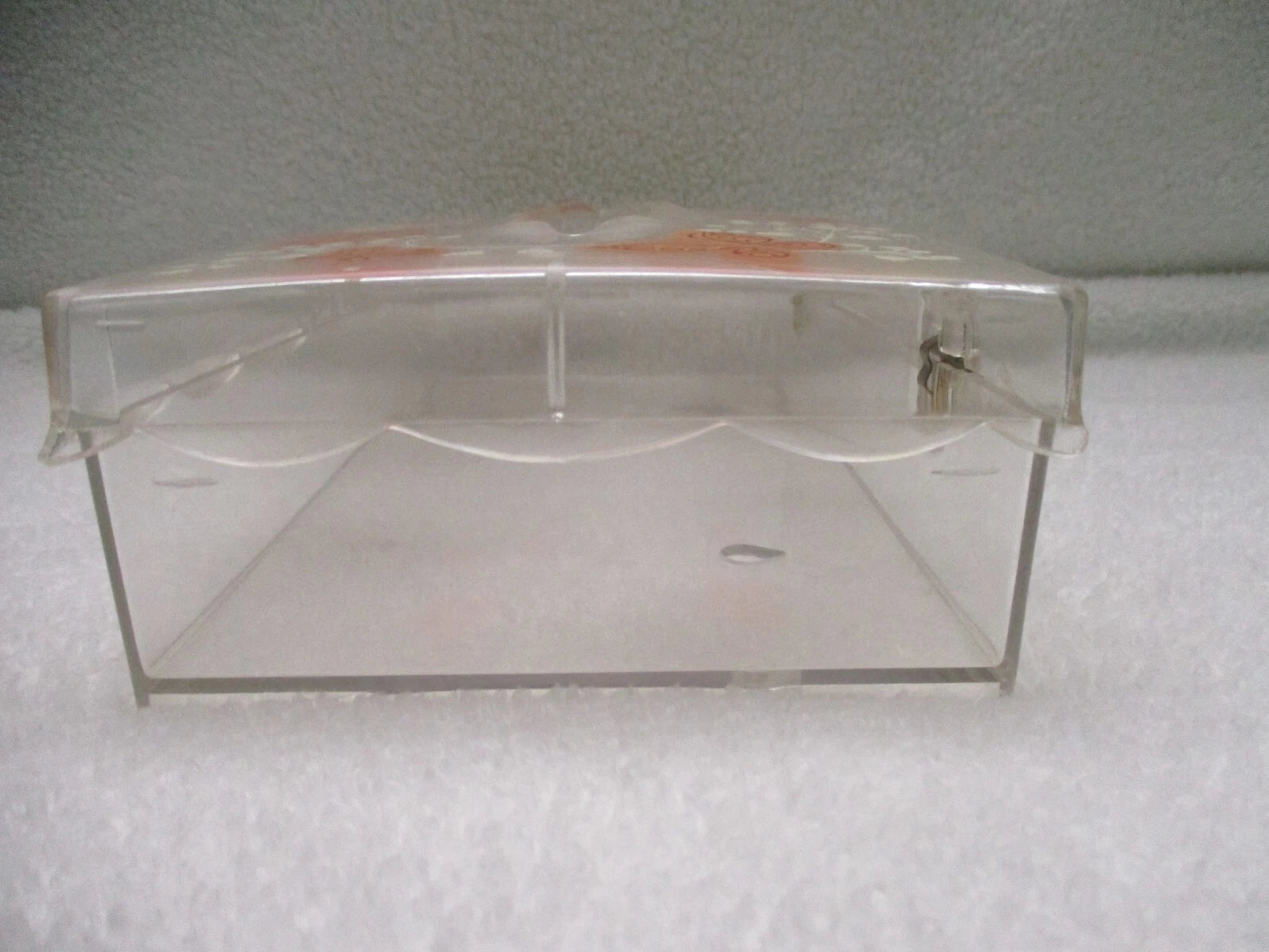 VTG MCM Wolff Clear Acrylic Butterfly Tissue Box Holder Hinged Lid Orange Yellow | eBay