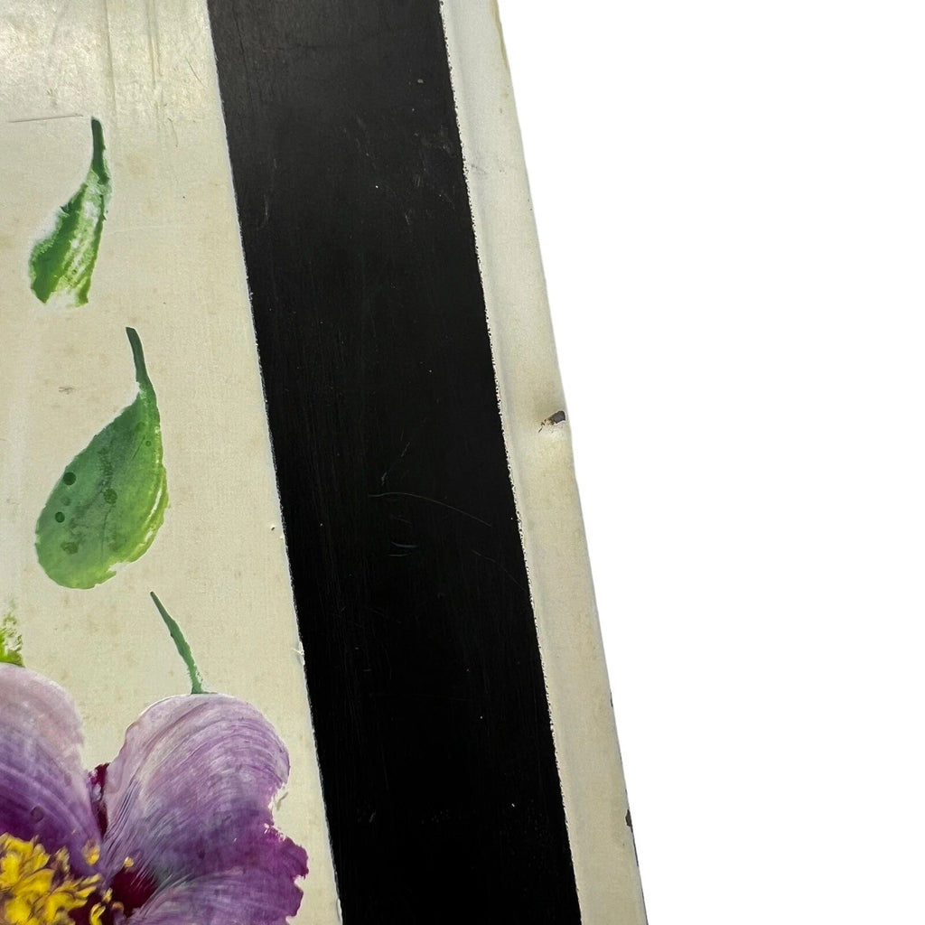 Vintage Metal Long Tissue Box Beige Floral Hand Painted Wall Mount Counter MCM | eBay