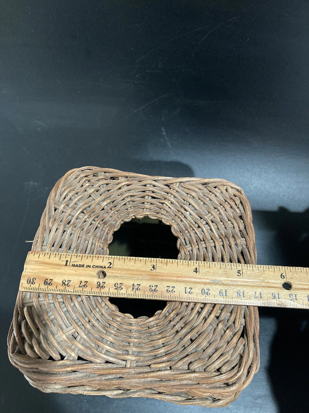 Wicker & Tin Tissue Box Cover Floral Design Green | eBay