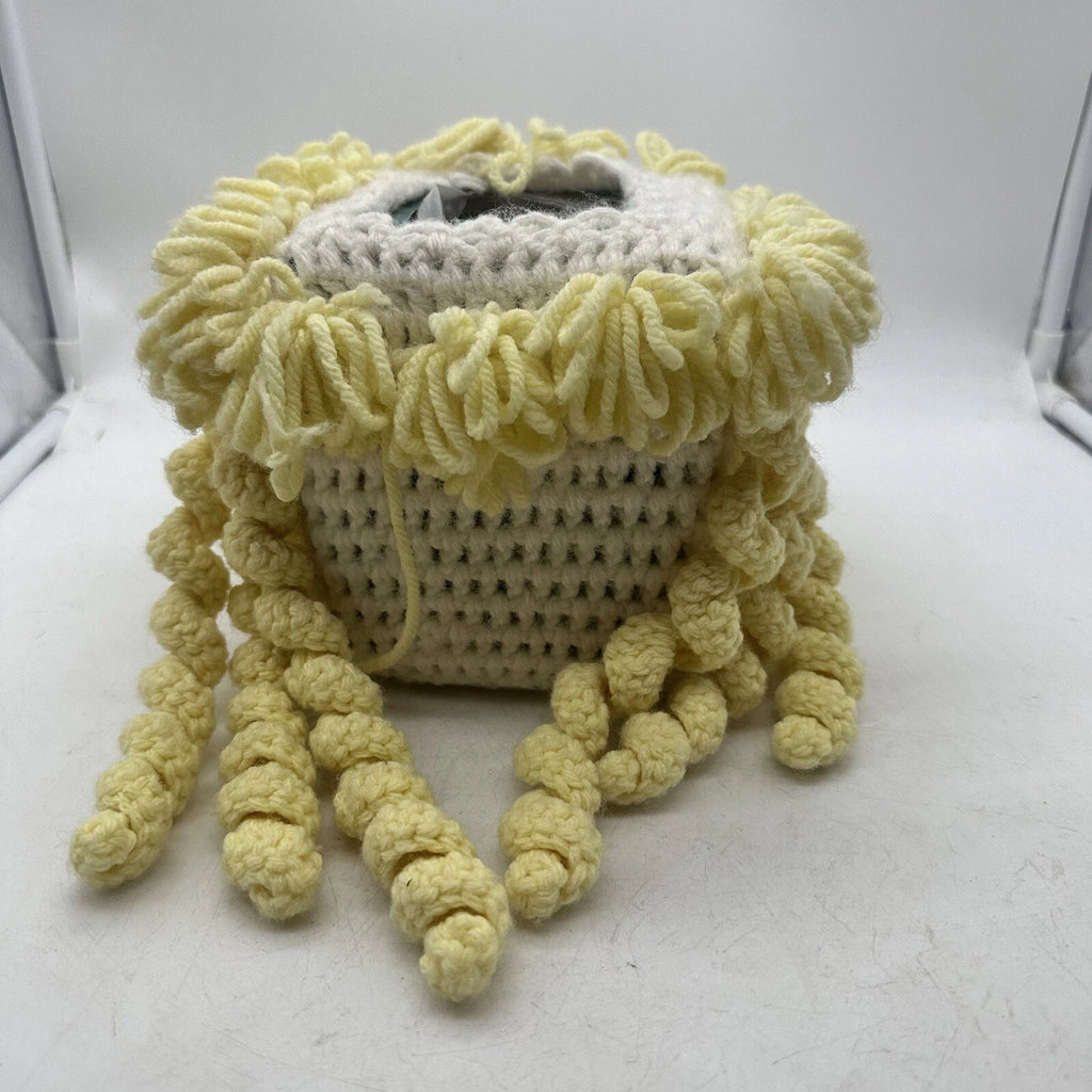 Vintage Doll Head Face Tissue Box Cover Dispenser Crocheted Kitschy Creepy | eBay