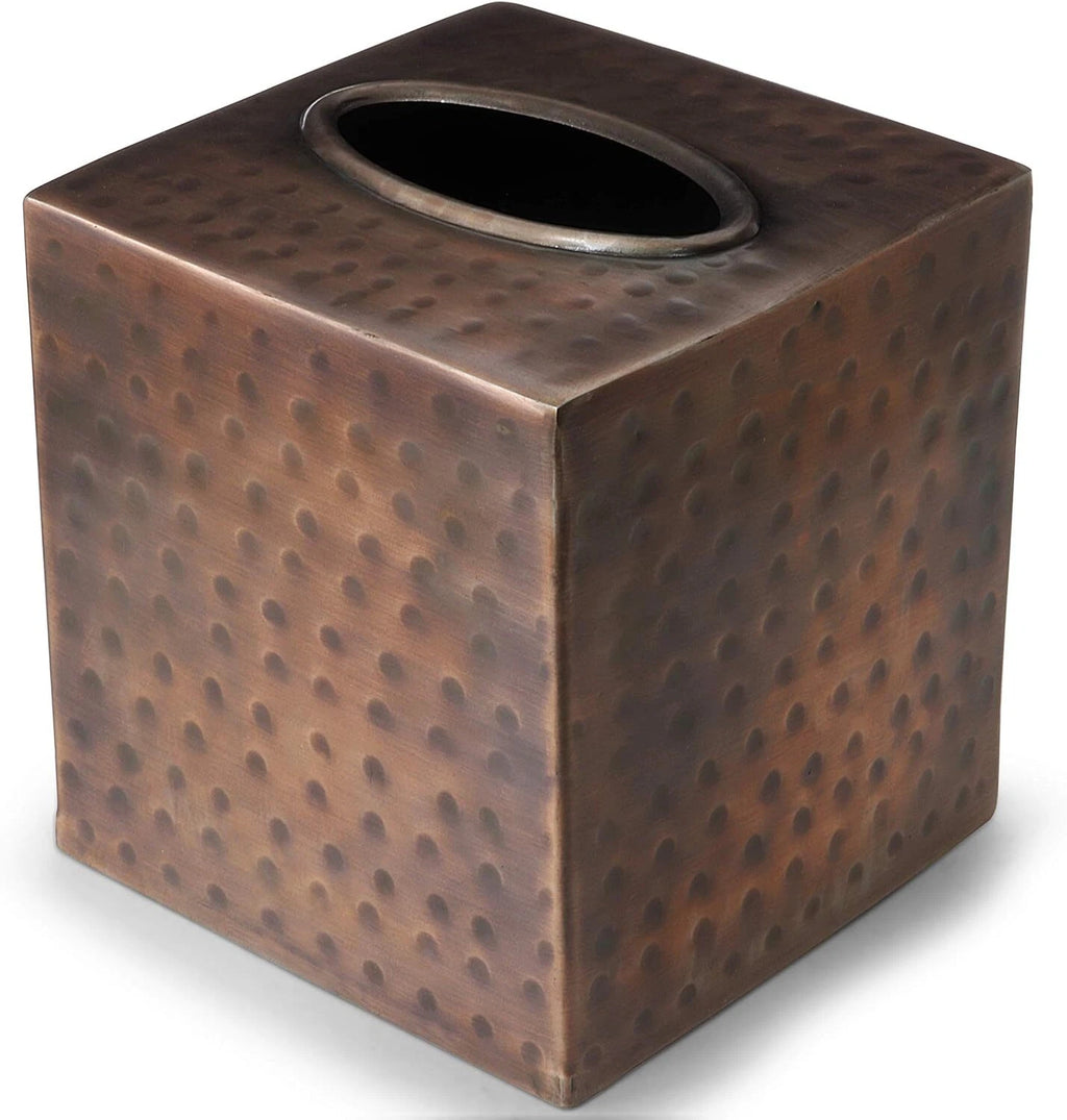 19627 Hand Hammered Tissue Box Square Cover Antique Copper | eBay