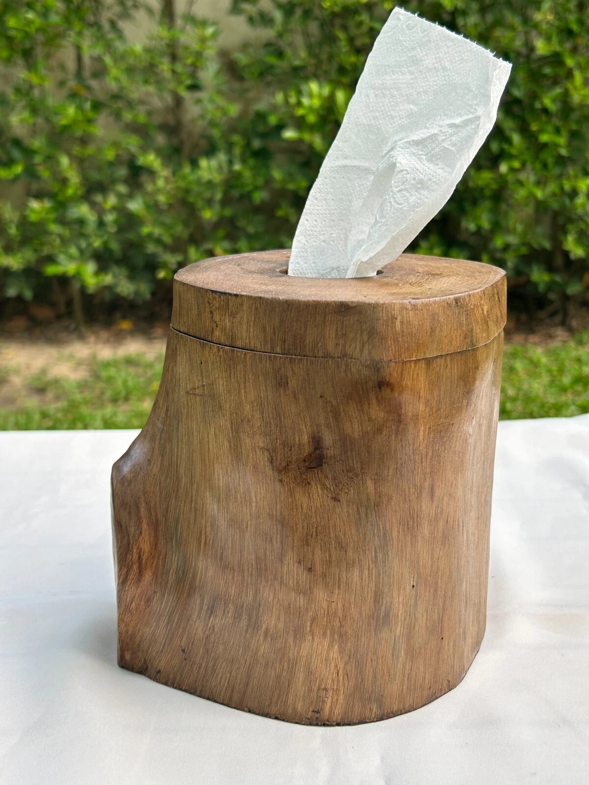 Rustic Wood Tissue Box Cover Tissue Holder Natural Shape for Home Decor | eBay