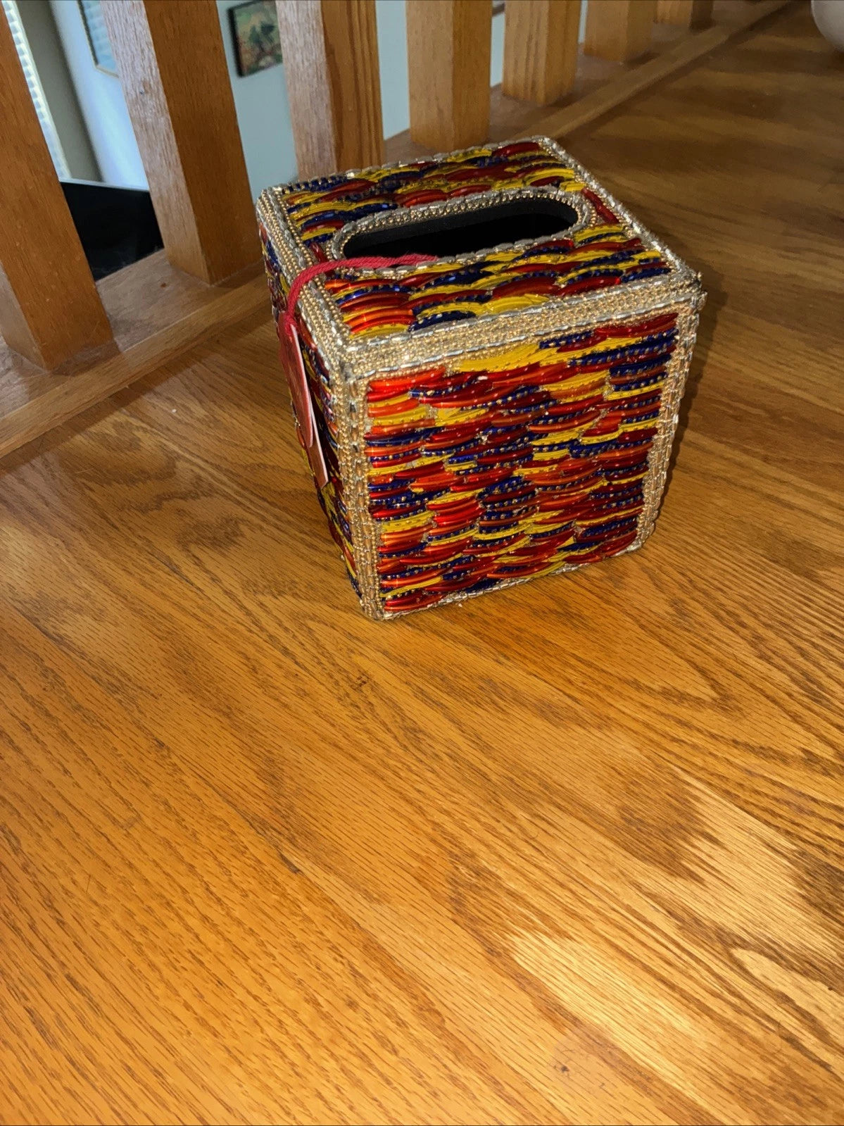 Beautiful Multicolor Glass Piece Tissue Box Holder | eBay