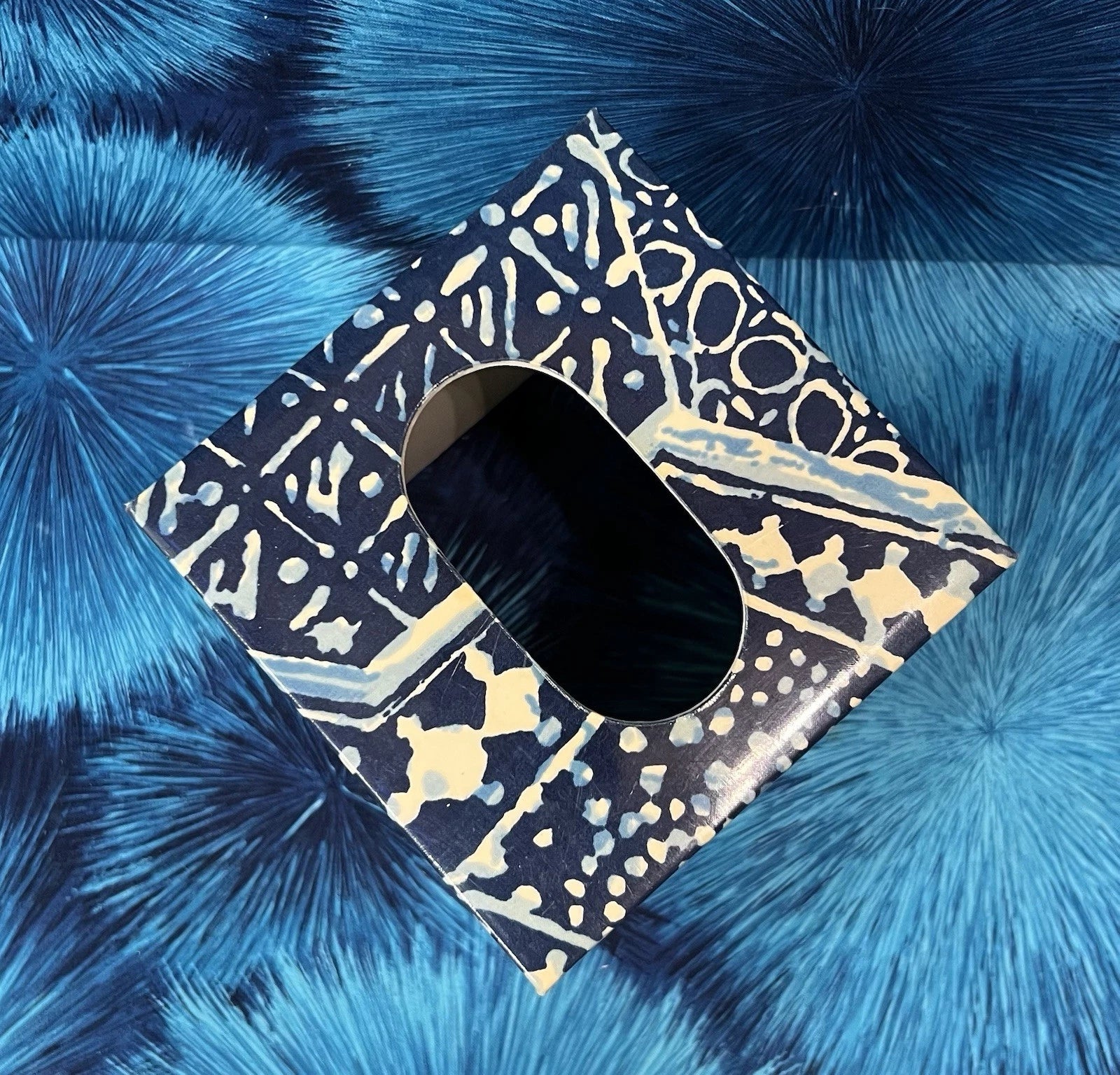 Vintage Plastic Retro Blue and White Square Tissue Box Cover | eBay