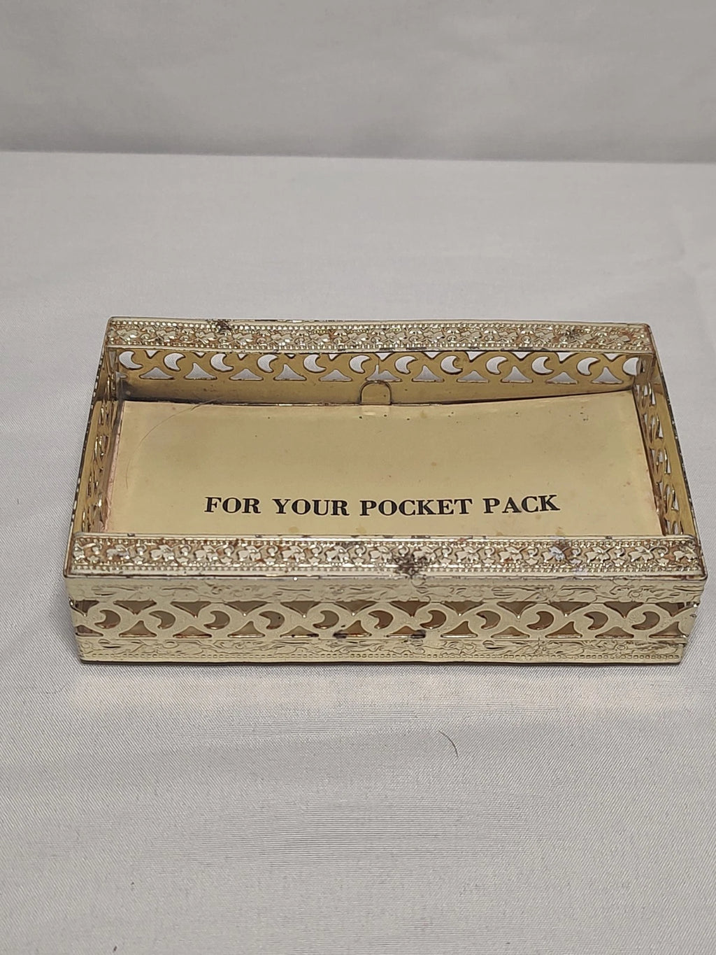 Vintage Gold Tone Filigree Metal Tissue Box Holder Hollywood Regency Glam | eBay