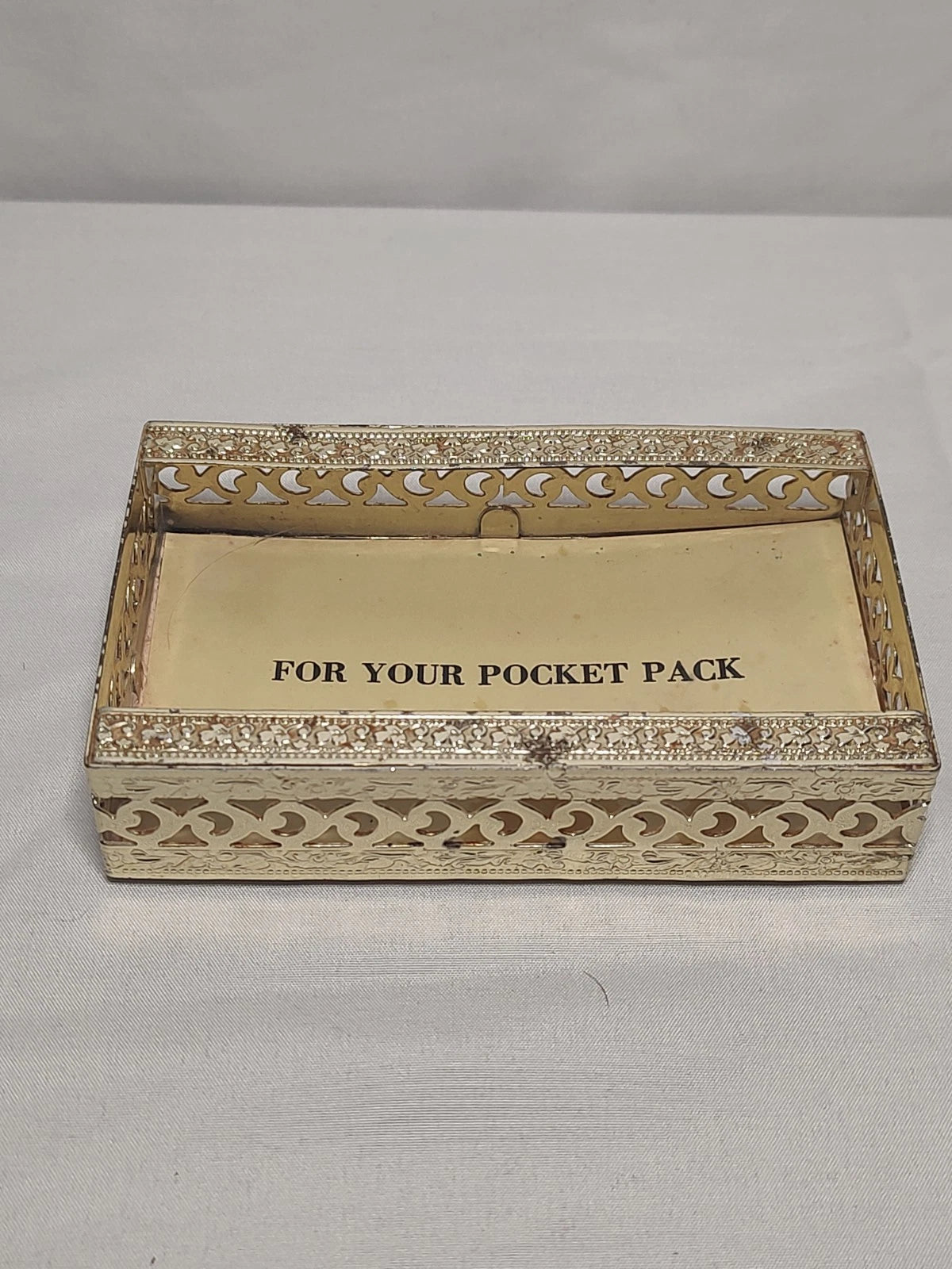 Vintage Gold Tone Filigree Metal Tissue Box Holder Hollywood Regency Glam | eBay