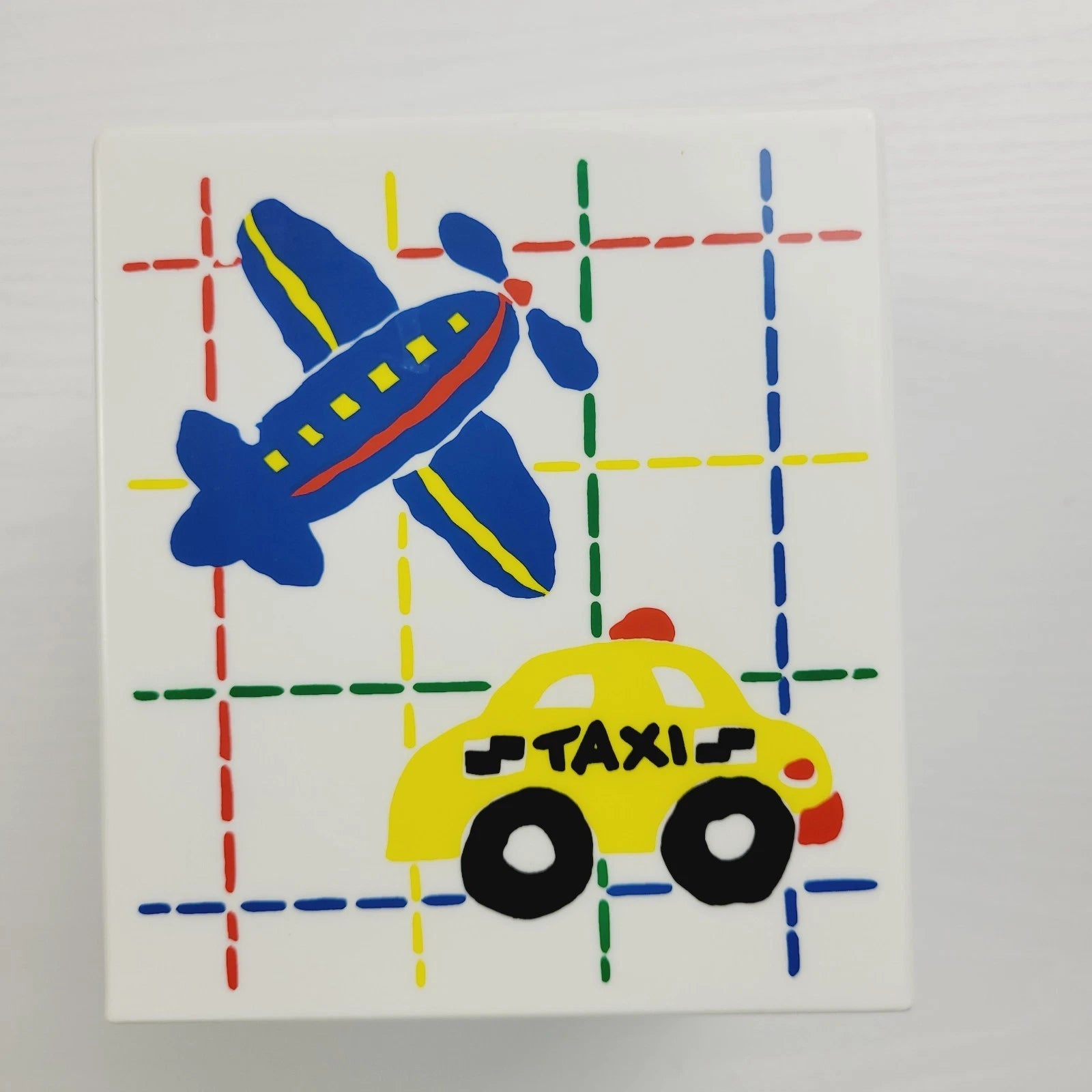 Vintage Tissue Box Cover 80s 90s Airplane Taxi Friends colorful Pop Art Bathroom | eBay