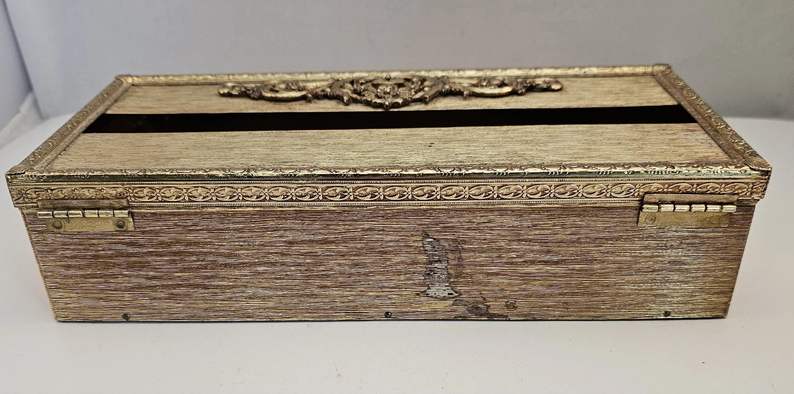 Set of 2 - Vintage Goldtone Metal Decorative Tissue Box Holders MCM | eBay