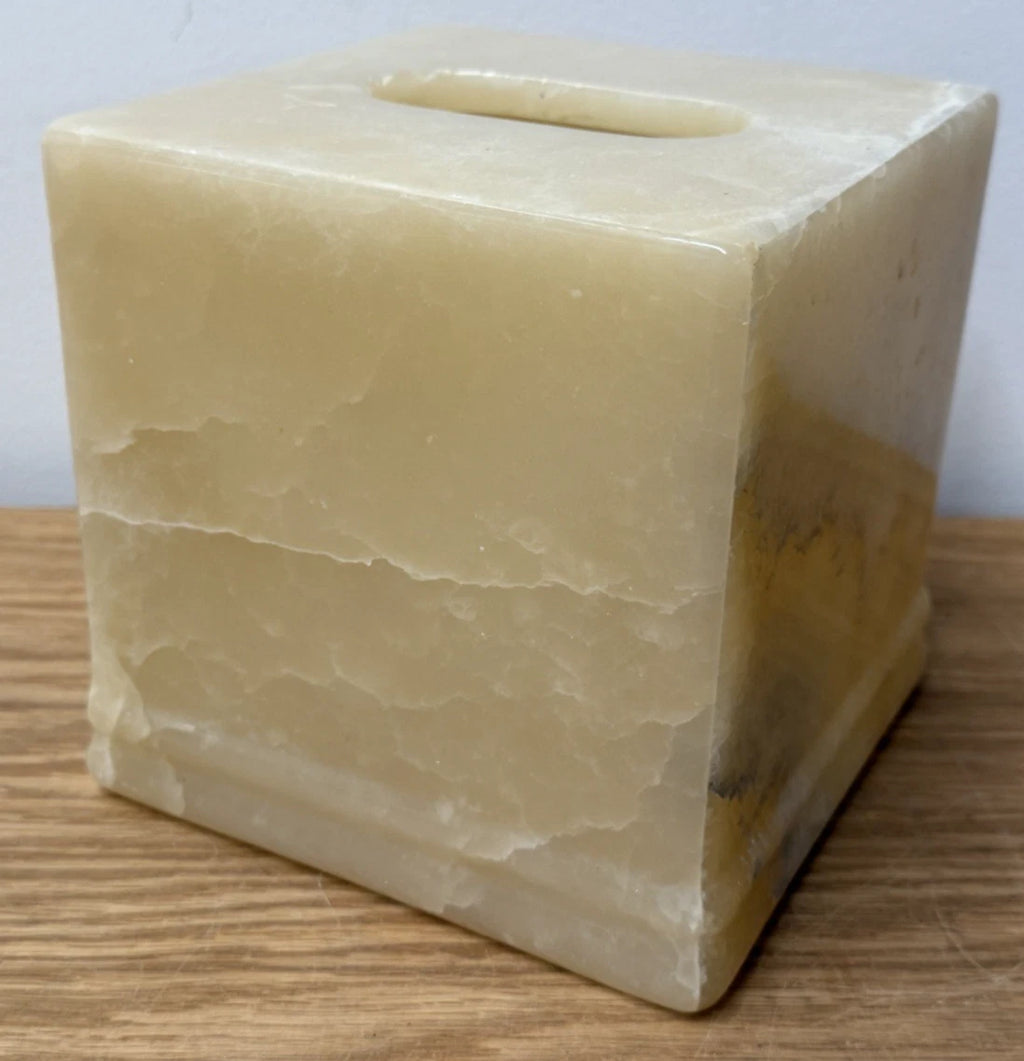 SELAMAT DESIGNS Solid & Heavy Luxury Marble Tissue Box Holder Yellow Tan | eBay