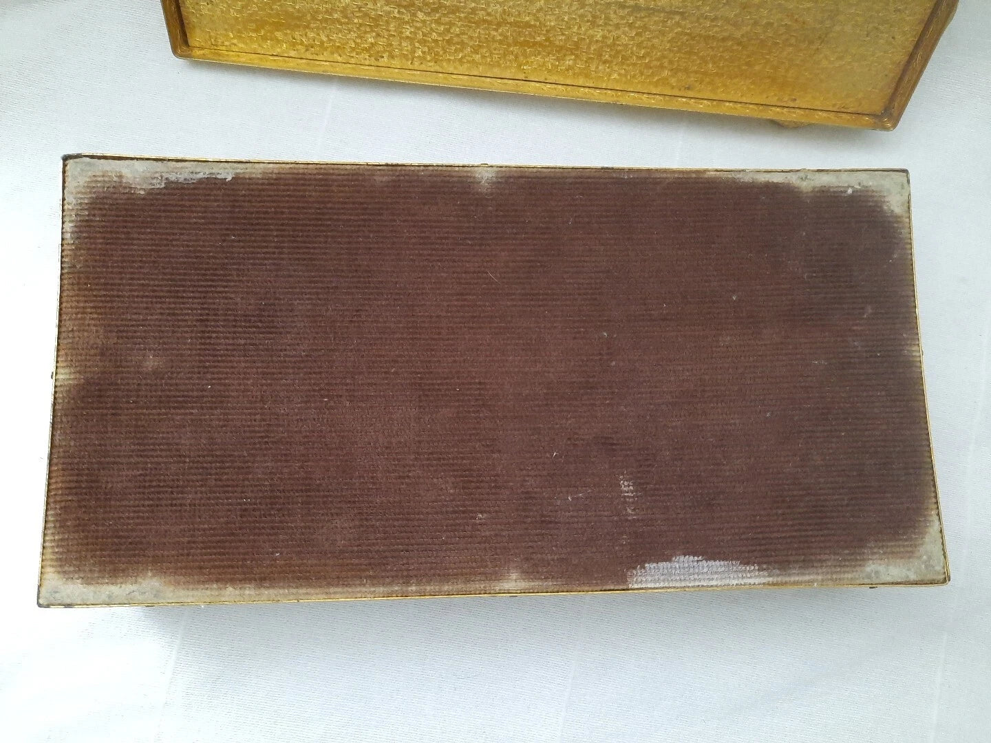 Vintage Antiqued Gold Tone Metal Rectangular Tissue Box Cover 2 Pc w/ Ribbon Bow | eBay