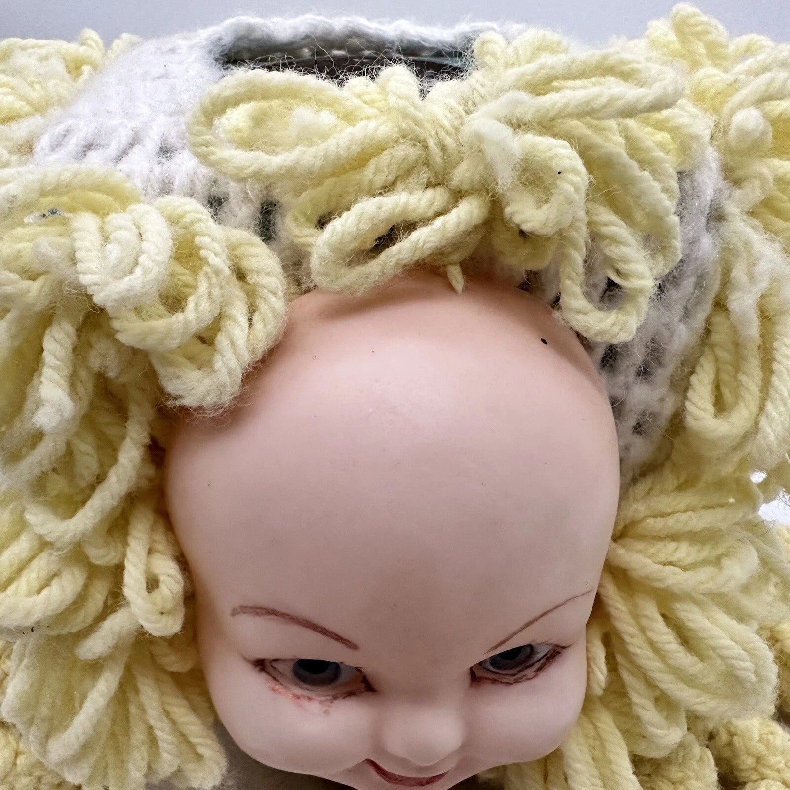 Vintage Doll Head Face Tissue Box Cover Dispenser Crocheted Kitschy Creepy | eBay