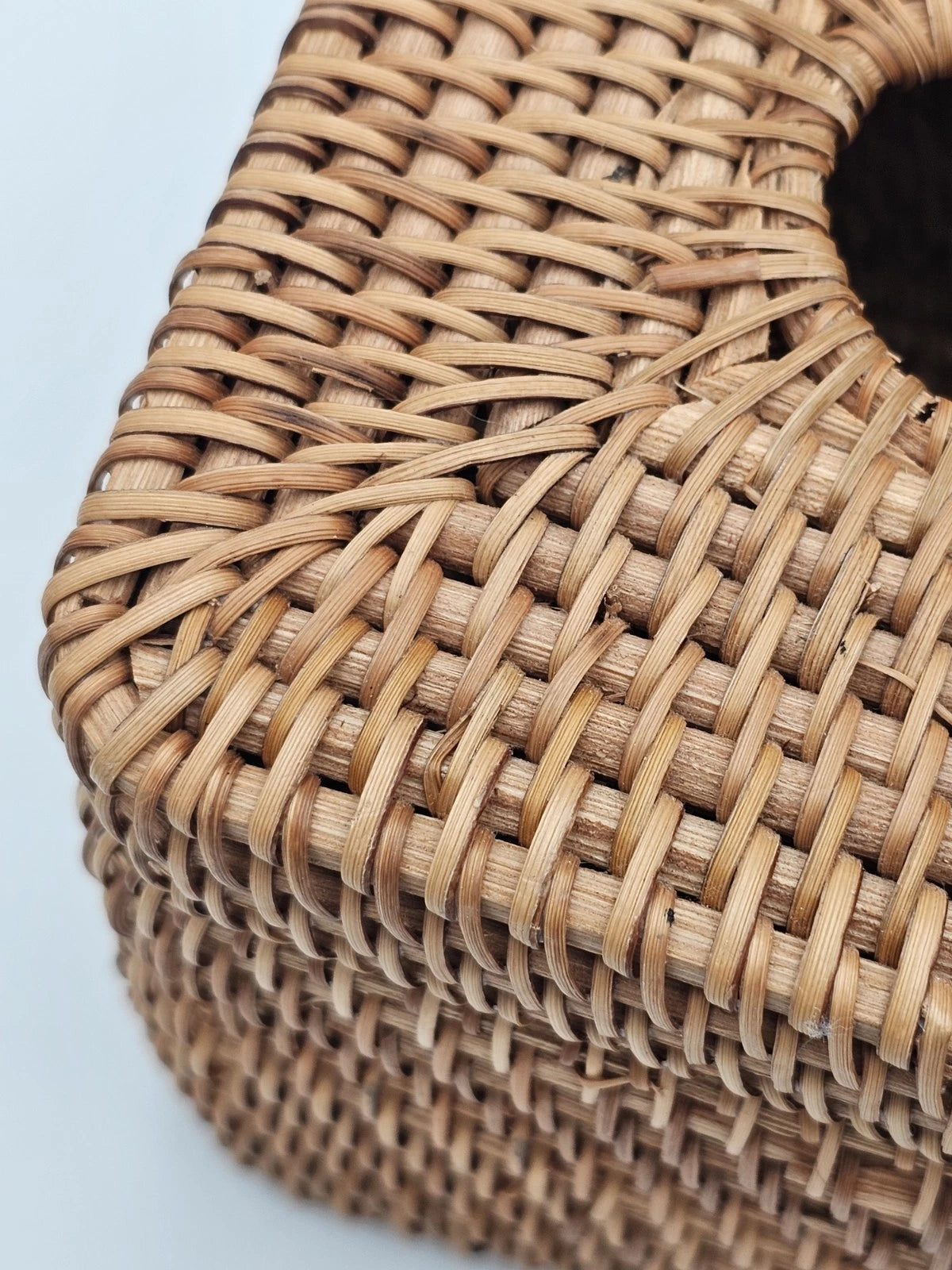 Rattan Tissue Box Cover Square, Hand Woven Wicker Facial Tissue Holder with | eBay