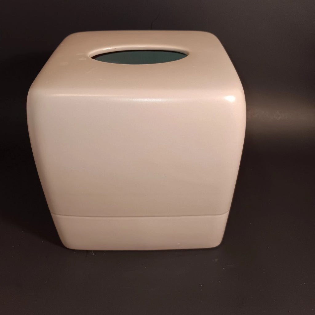 Vintage Tan/Cream Stoneware Tissue Box Cover Smooth Satin Matte Finish Any Room | eBay