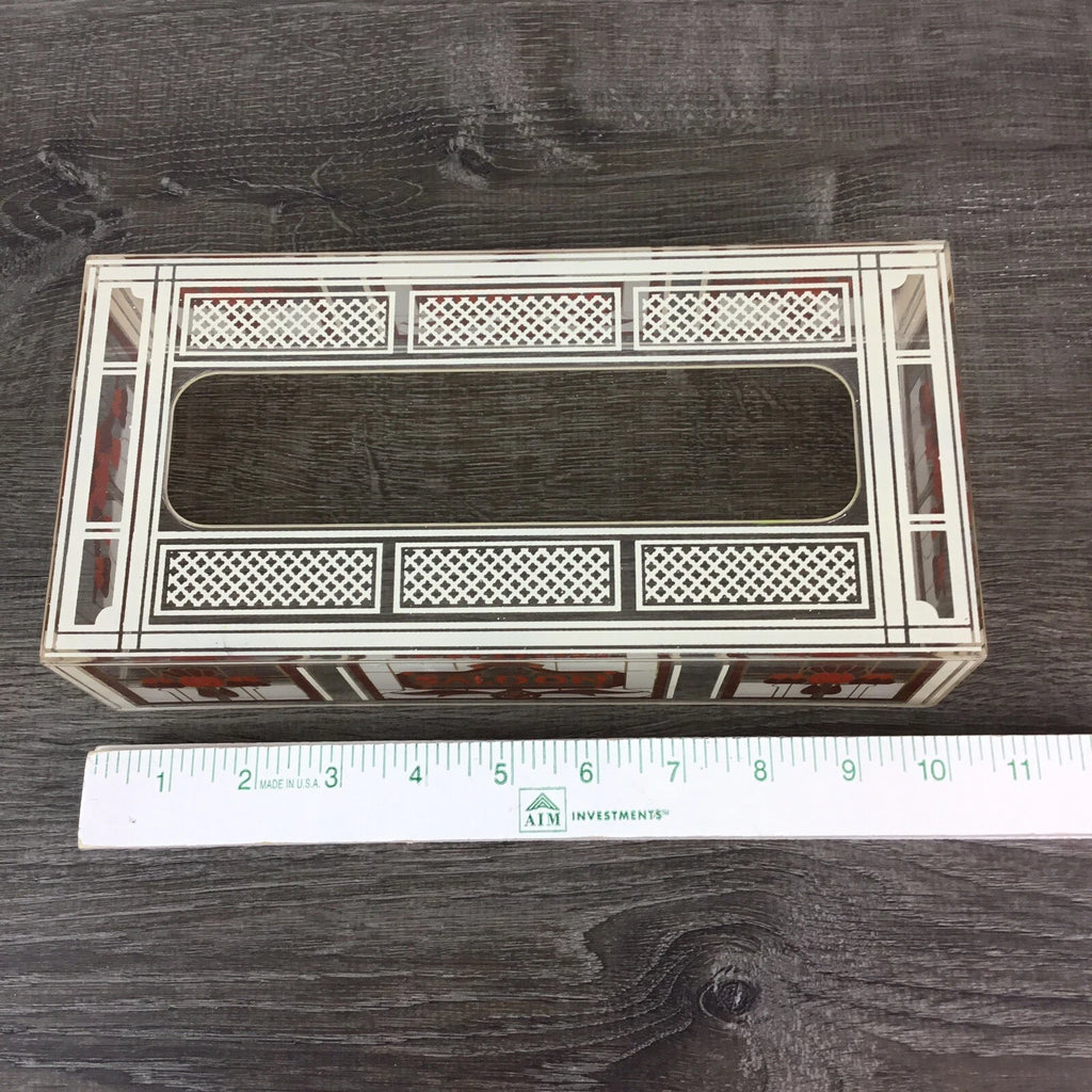 Vintage Acrylic Lucite Tissue Box Cover Holder Saloon Western Brown Rust Beige | eBay