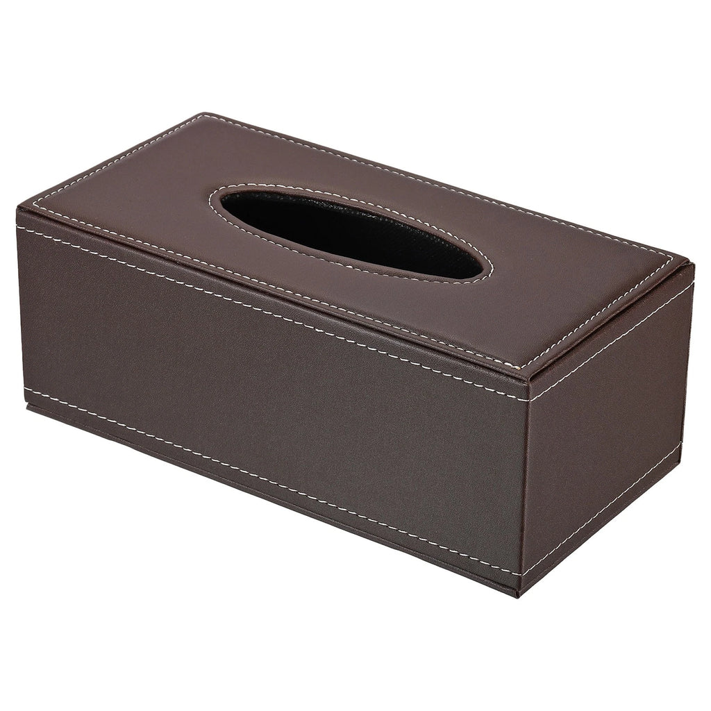 9.4x4.7x3.7" Tissue Box Cover PVC Leather Waterproof Napkin Dispenser Brown | eBay
