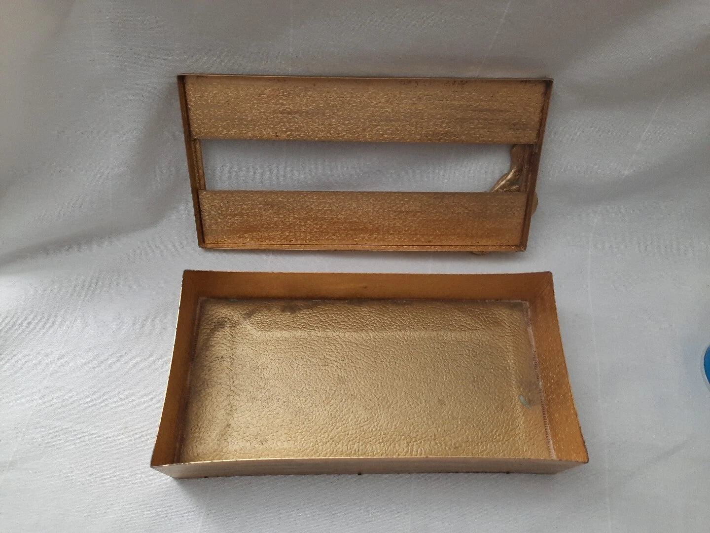 Vintage Antiqued Gold Tone Metal Rectangular Tissue Box Cover 2 Pc w/ Ribbon Bow | eBay