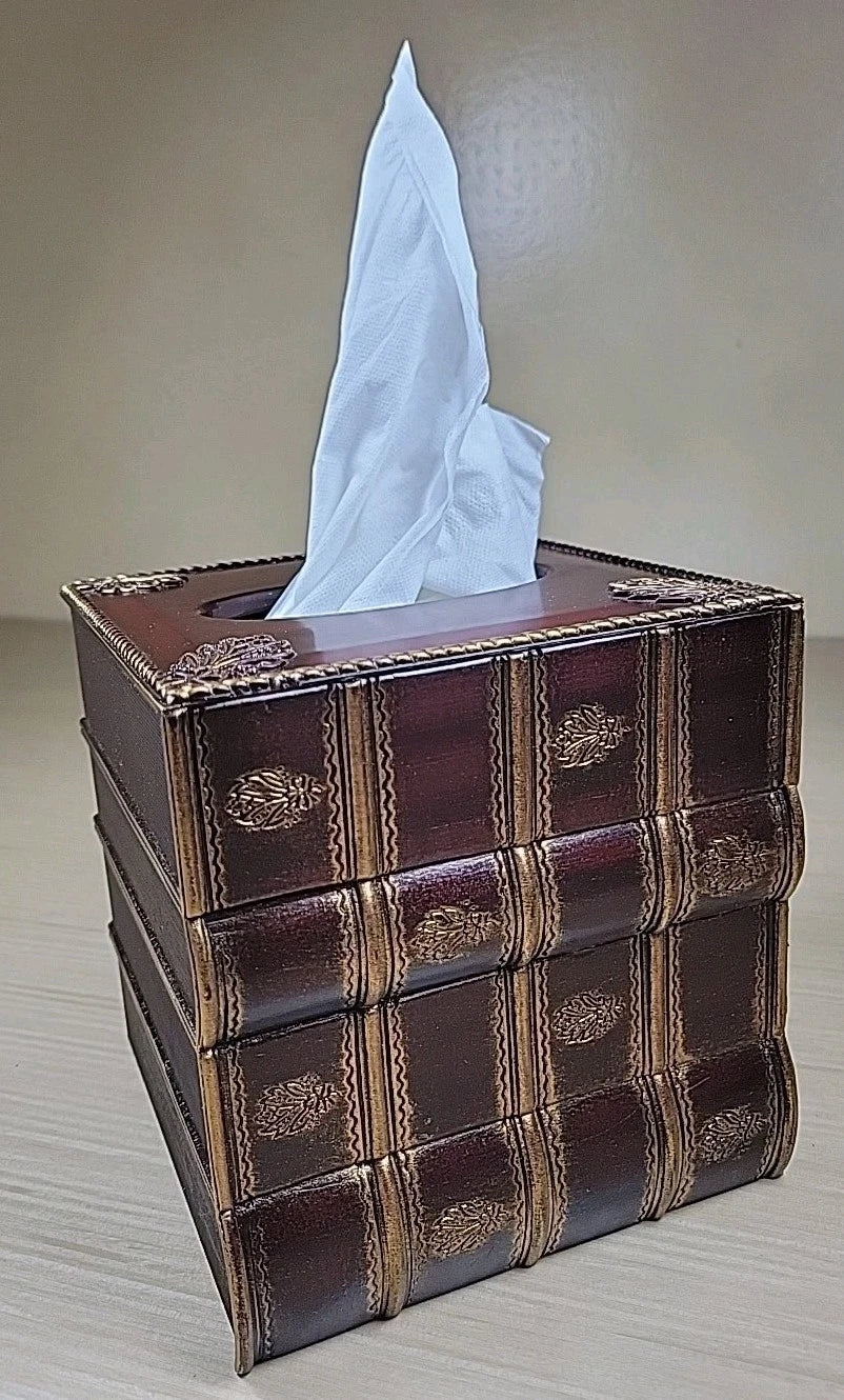 Tissue Cube Box Holder Faux Stack of Books | eBay
