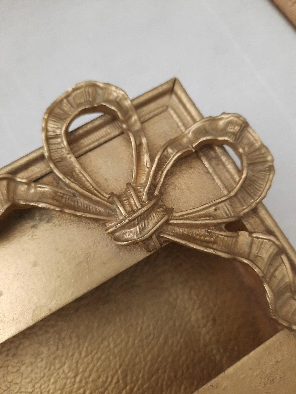 Vintage Antiqued Gold Tone Metal Rectangular Tissue Box Cover 2 Pc w/ Ribbon Bow | eBay