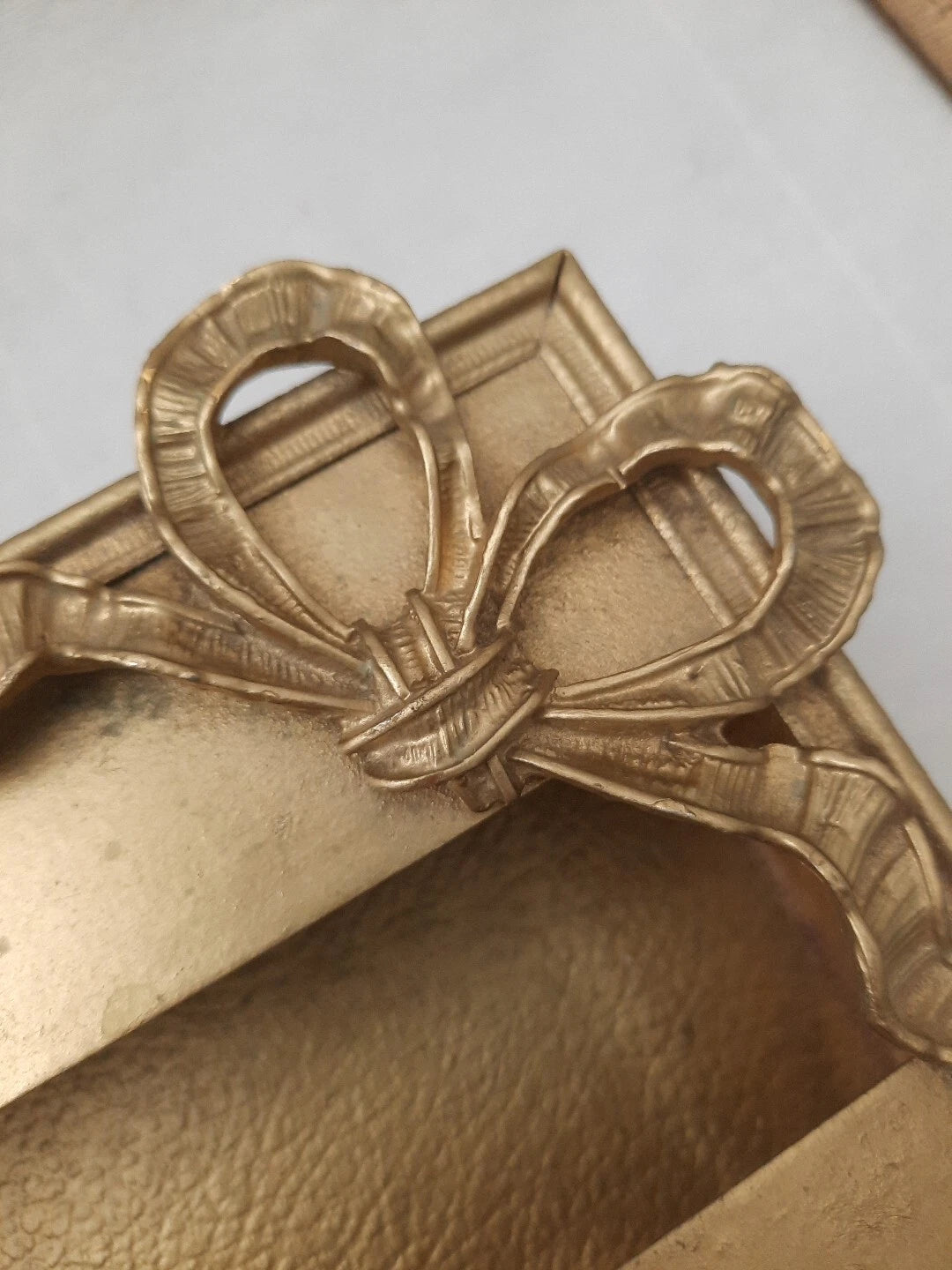 Vintage Antiqued Gold Tone Metal Rectangular Tissue Box Cover 2 Pc w/ Ribbon Bow | eBay
