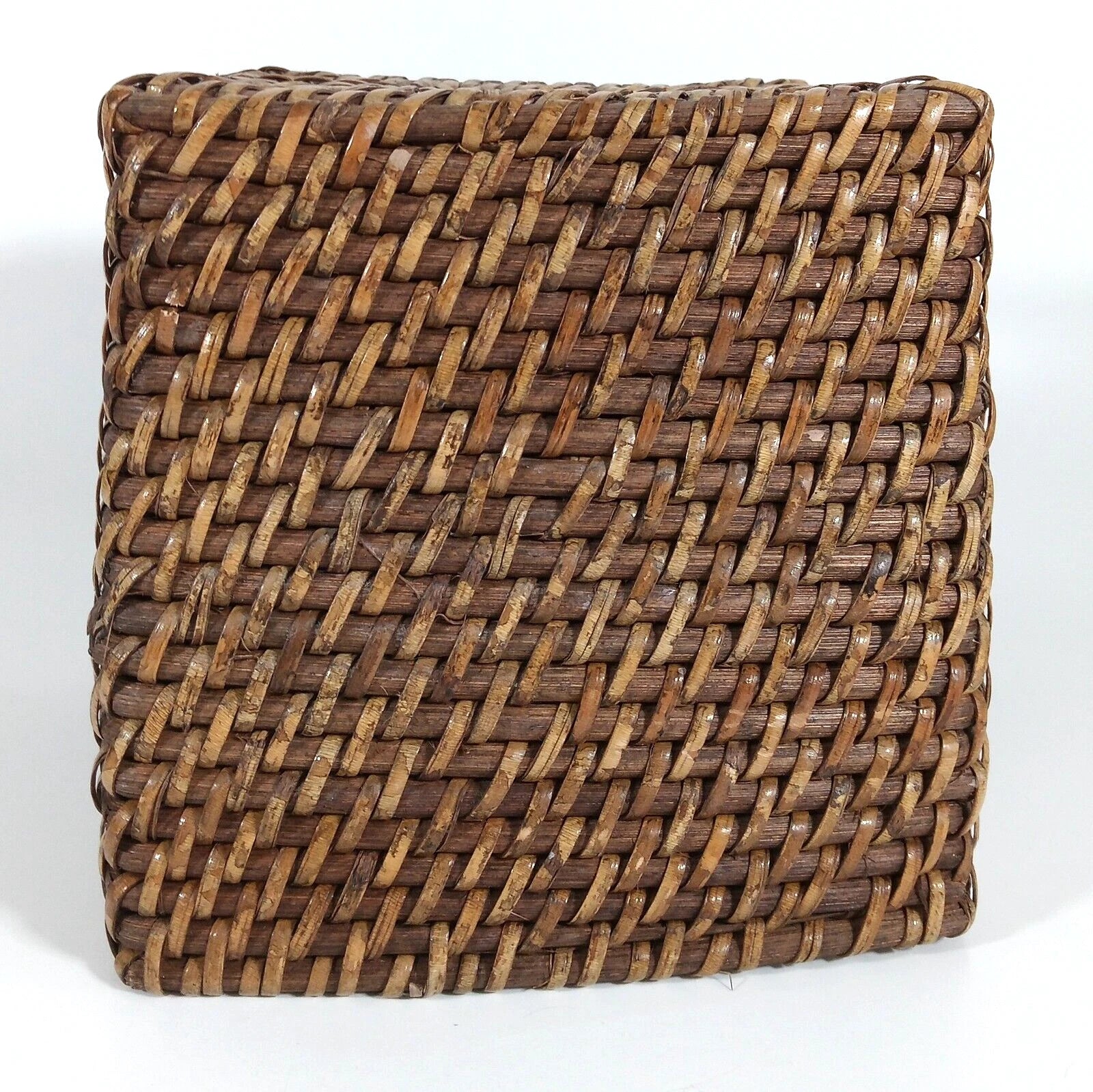 Vintage Wicker Rattan Wood Tissue Box Cover Holder Tropical Coastal Bohemian | eBay