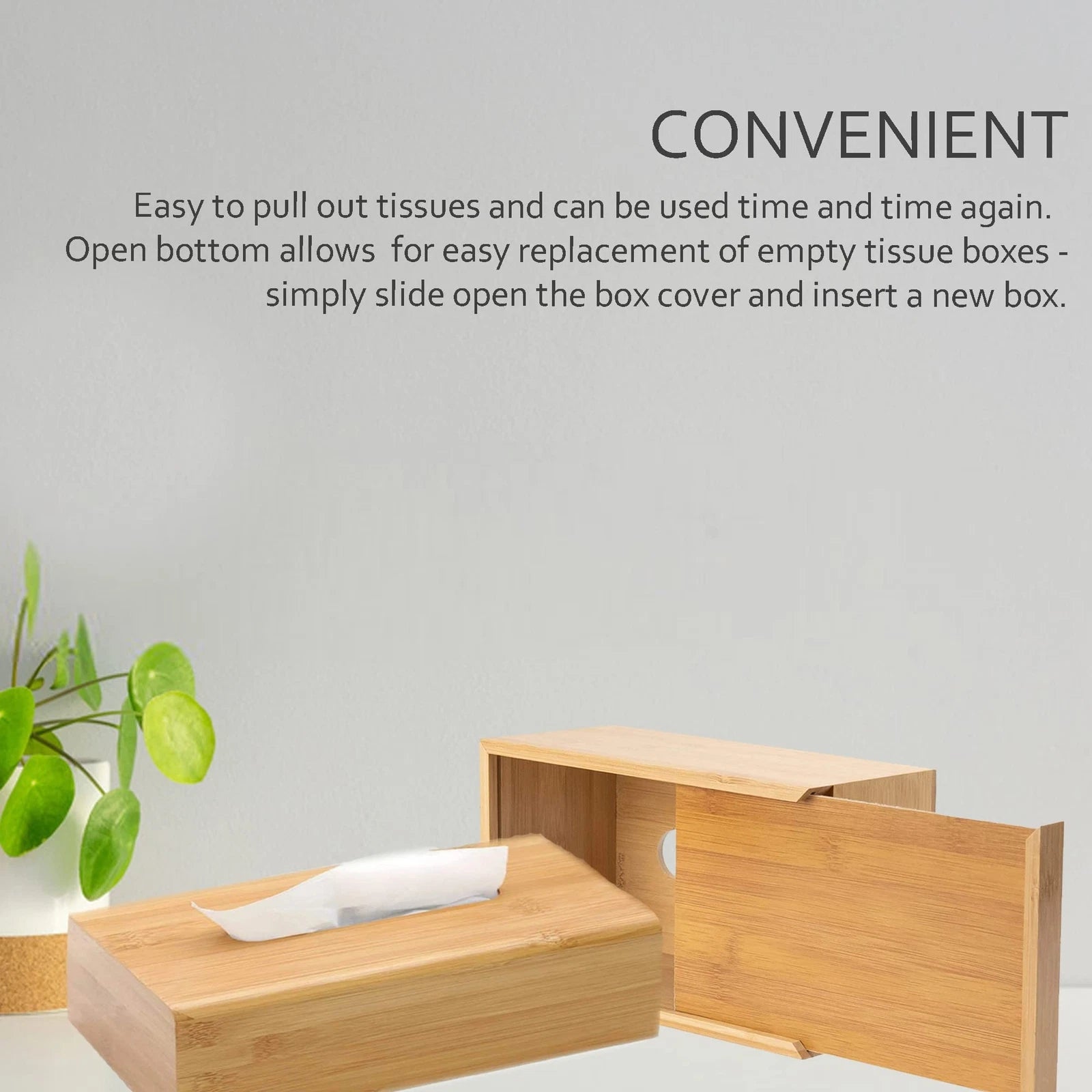 Rectangular Bamboo Tissue Box Cover, Water Resistant Wooden Facial Tissue Box fo | eBay