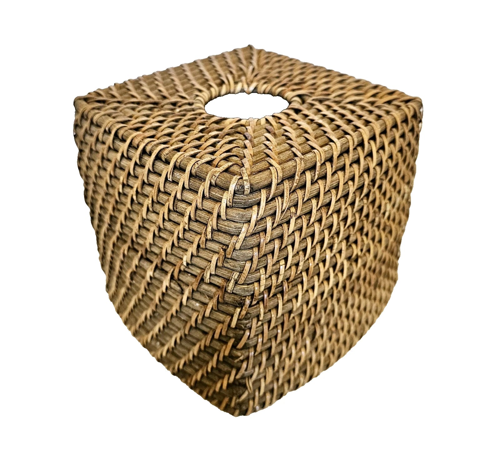 Vintage Wicker Rattan Wood Tissue Box Cover Holder Tropical Coastal Boho Square | eBay