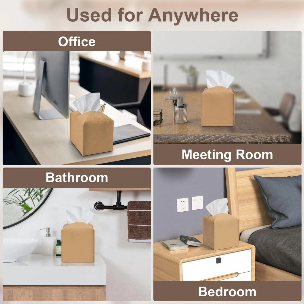 Leather Cube Tissue Box Holder for Bathroom Toilet Countertop Night Stands | eBay