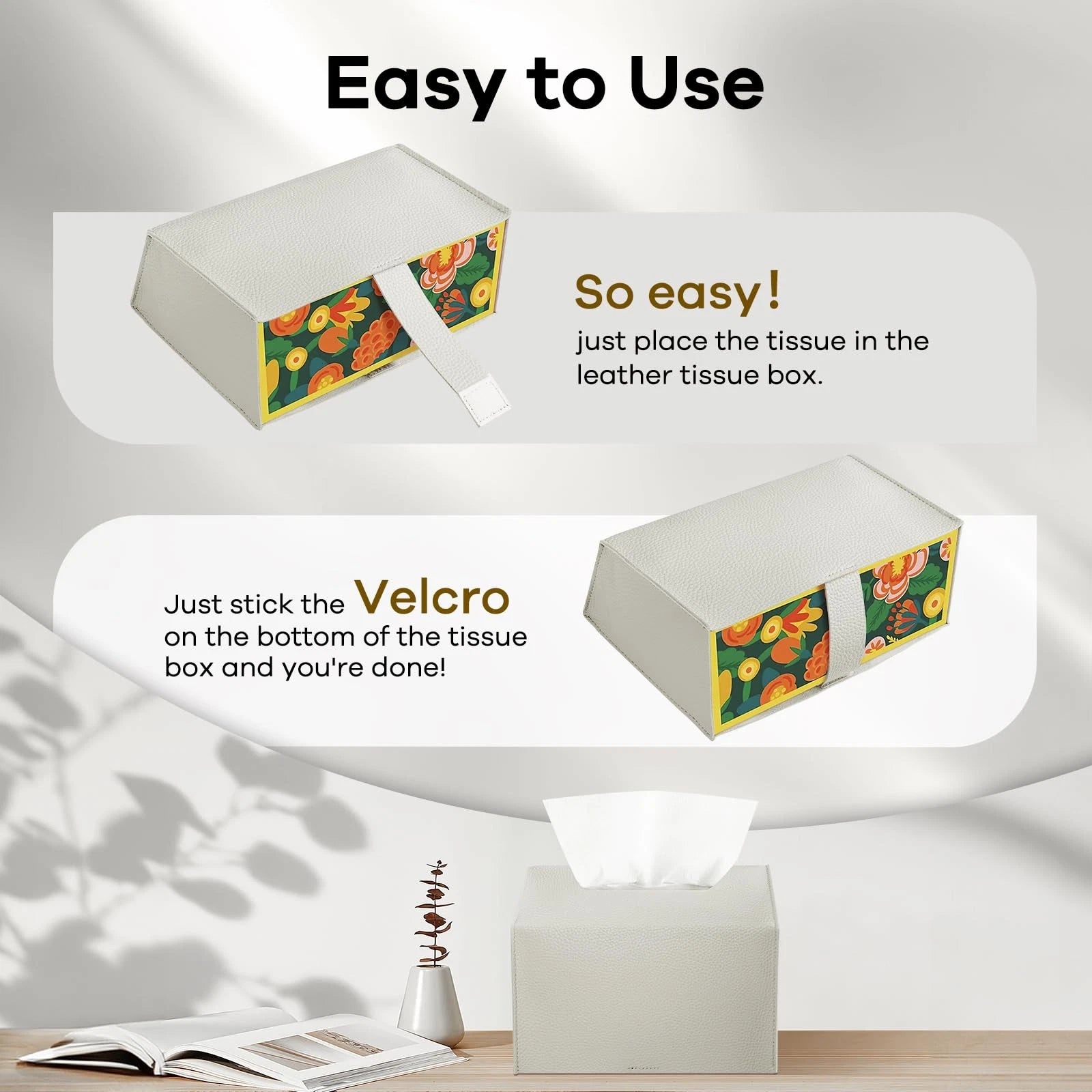 Leather Disposable Paper Hand Towels Tissue Box Cover Holder For Kleenex, Cream | eBay