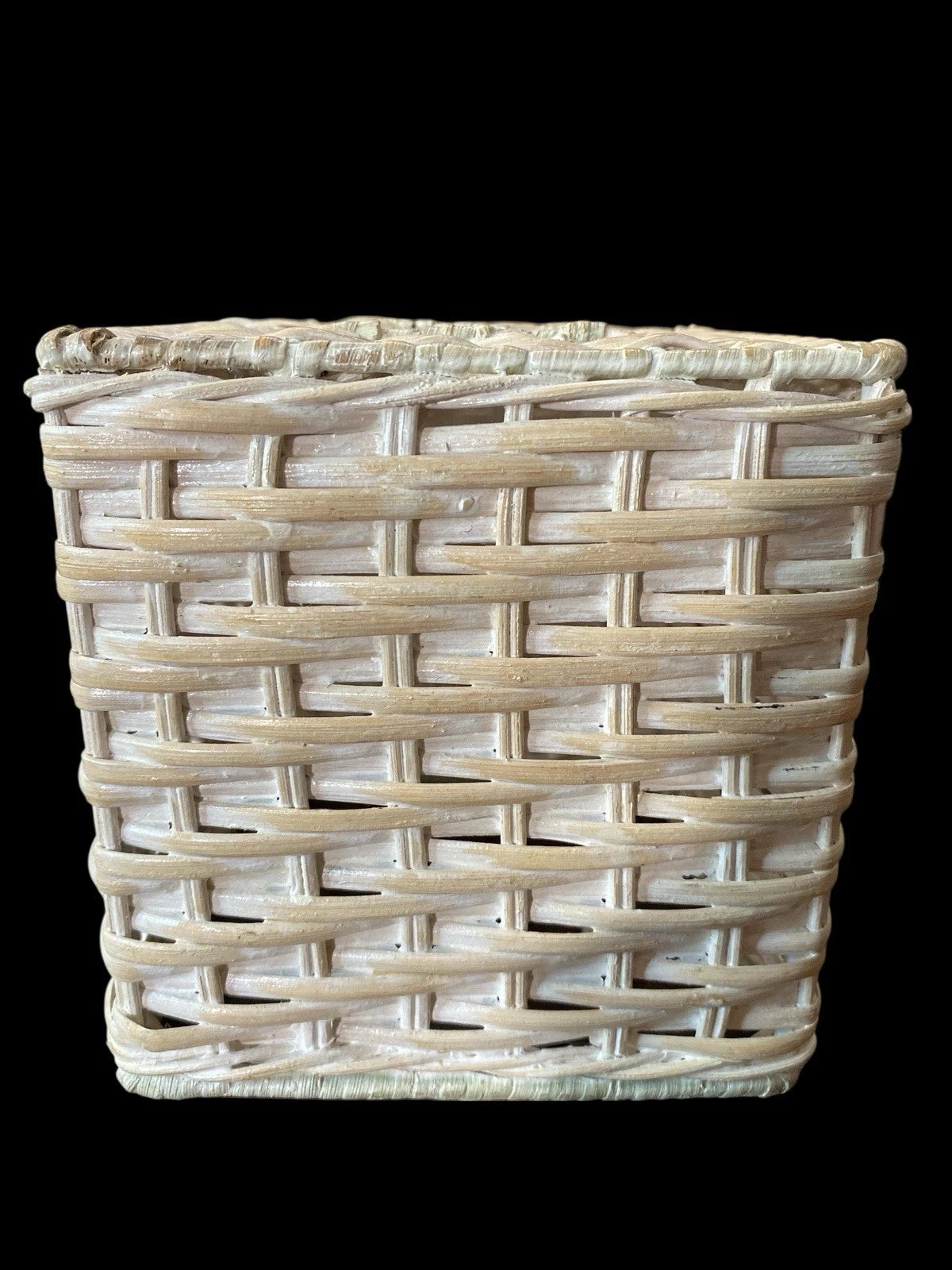 Vintage Wicker Tissue Box Cover with Pink Flower Plaque Cottagecore Shabby Chic | eBay