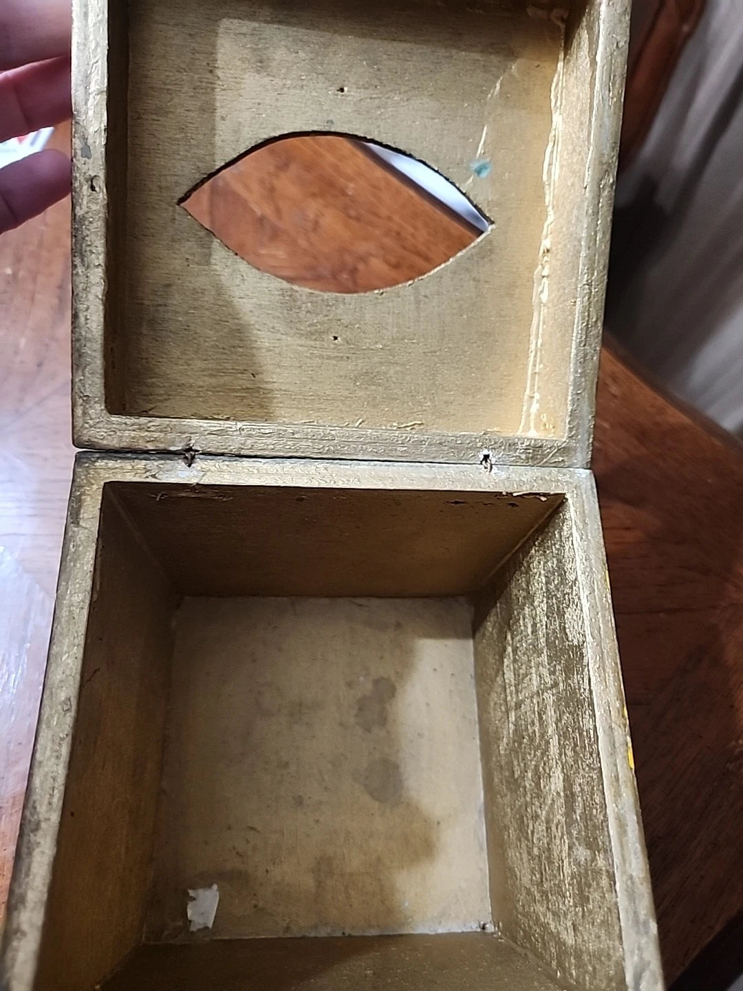 Vintage Italy Florentine Gold And Green Wood Tissue Box Holder | eBay