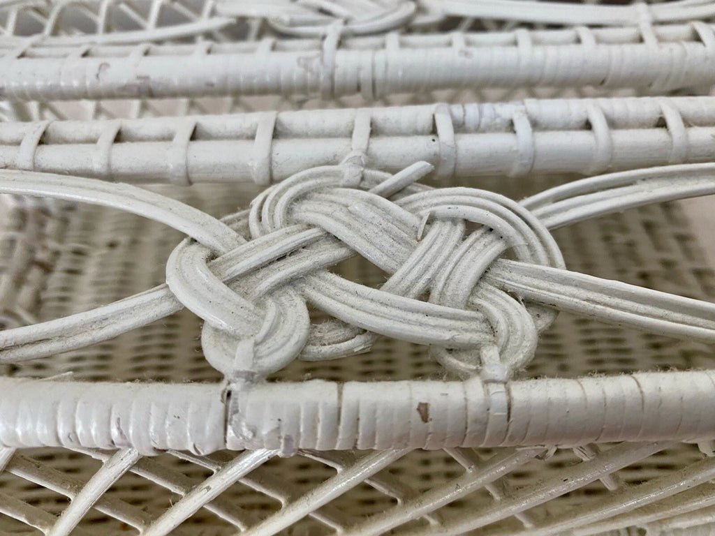 VTG MCM White Wicker Rectangular Bathroom Tissue Box Holder 10” X 5.5” X 4” | eBay