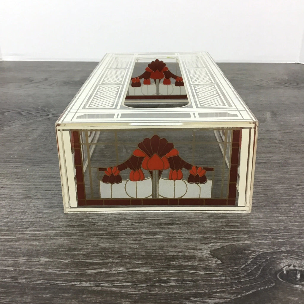 Vintage Acrylic Lucite Tissue Box Cover Holder Saloon Western Brown Rust Beige | eBay