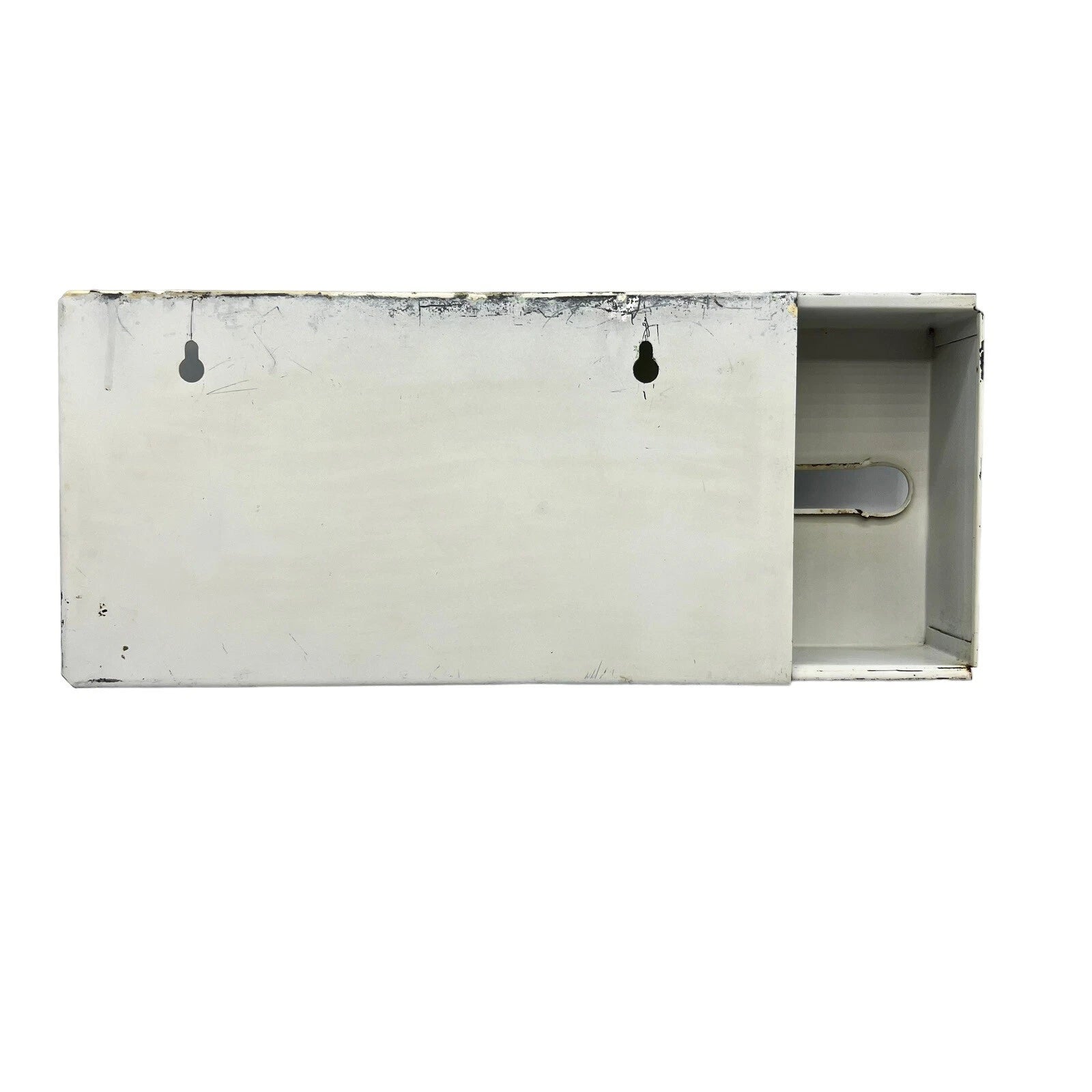Vintage Metal Long Tissue Box Beige Floral Hand Painted Wall Mount Counter MCM | eBay