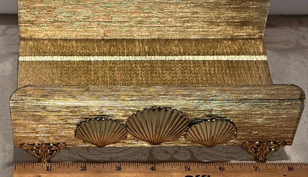 Vintage Footed Gold Tone Metal Seashells Napkin Guest Towel Tissue Holder | eBay